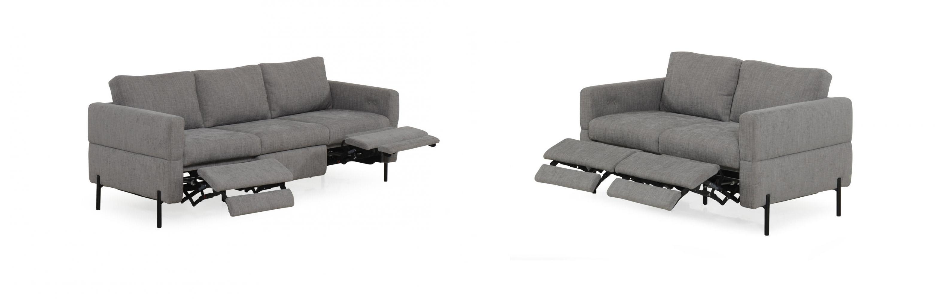 

    
Light Grey Fabric Dual Motor Motion Sofa Set 2Pcs  Contemporary Moroni Morris
