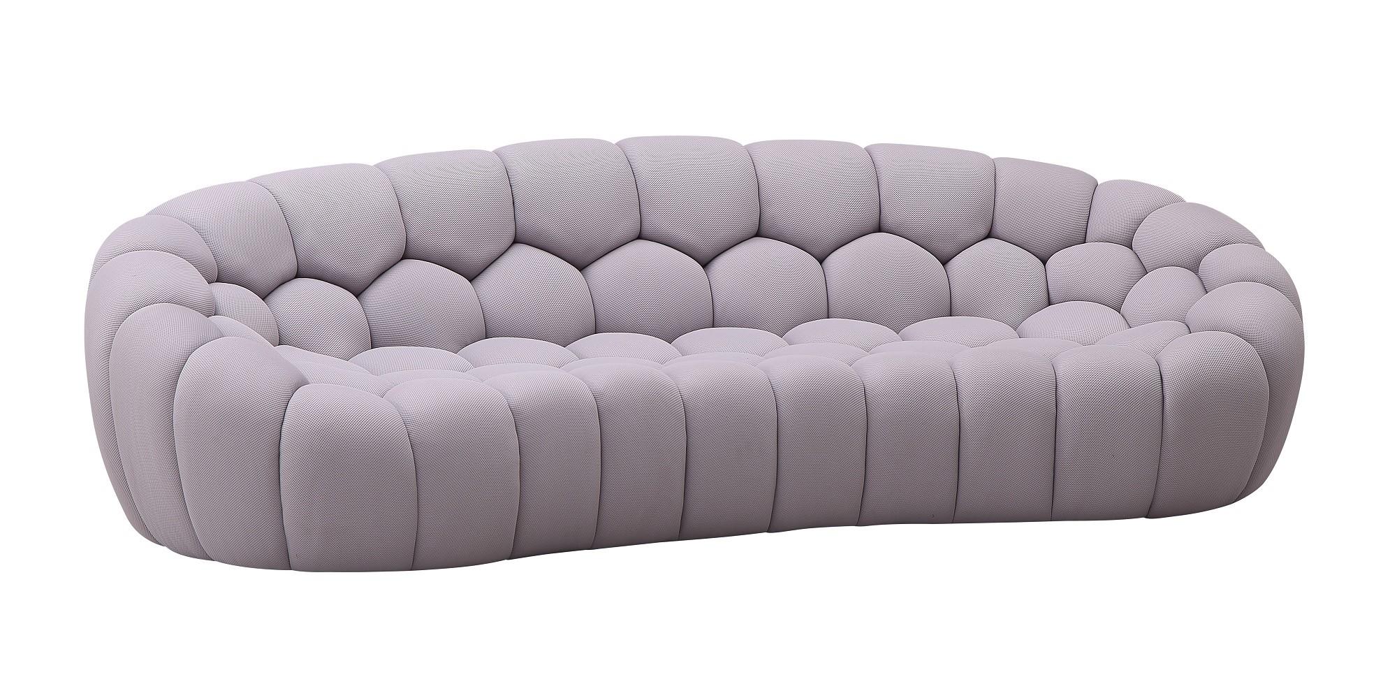 

    
Light Grey Fabric Rounded Shape Sofa Contemporary J&M Fantasy
