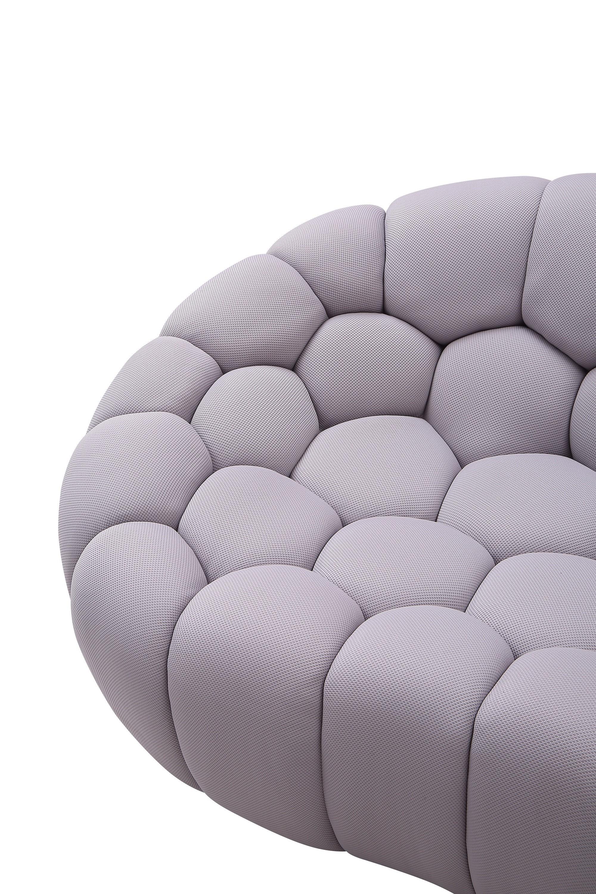 

    
Light Grey Fabric Rounded Shape Sofa Contemporary J&M Fantasy
