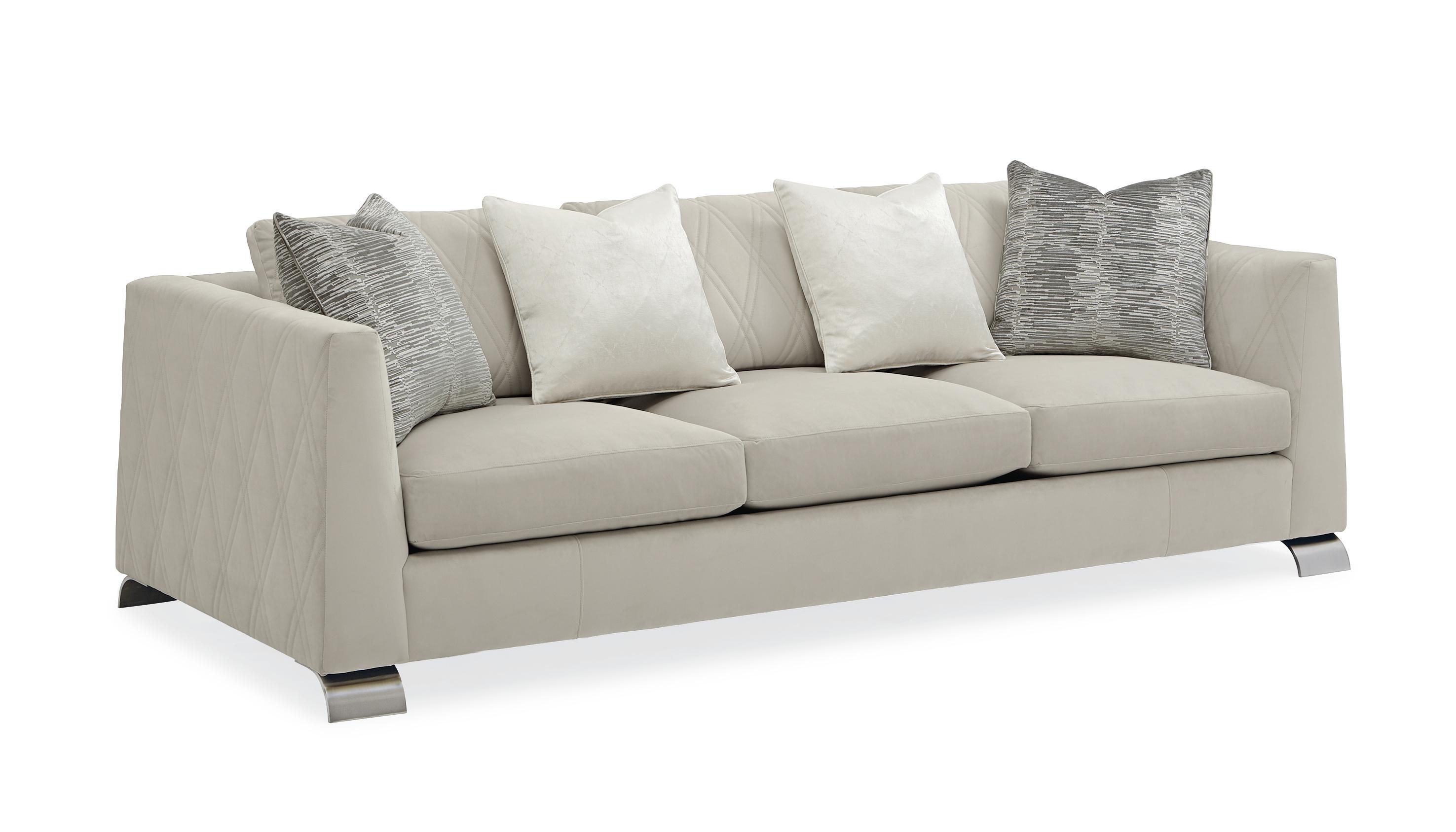 Traditional Sofa BEST FOOT FORWARD UPH-017-015-A in Light Gray Fabric