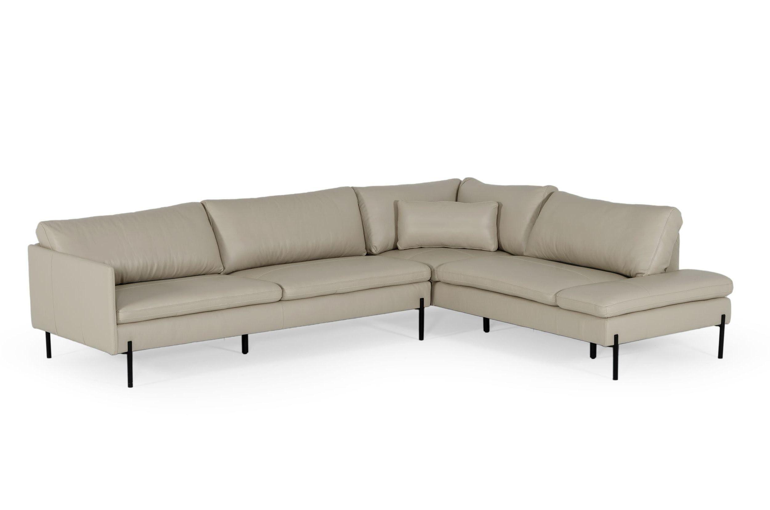 

    
Light Grey Genuine Leather Sectional Sofa RIGHT VIG Divani Casa Sherry Modern
