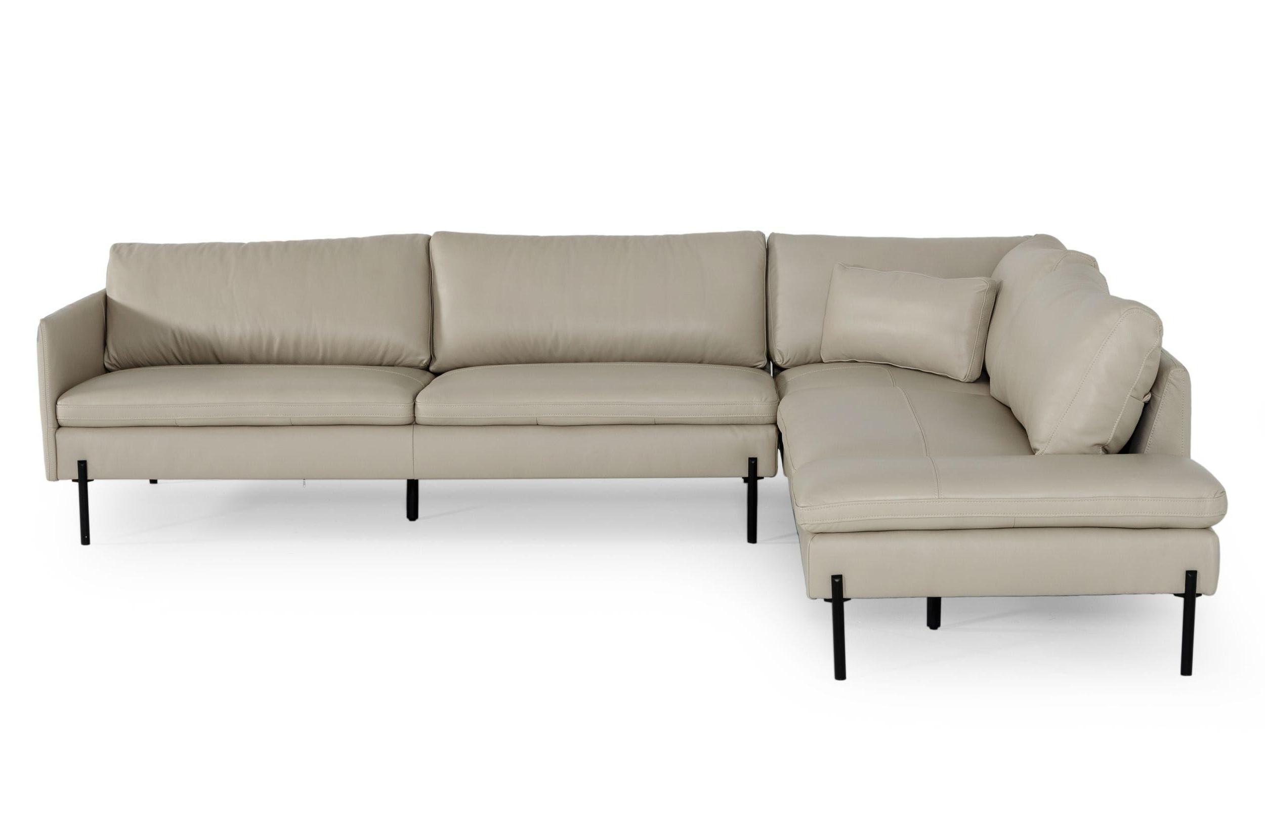 

    
Light Grey Genuine Leather Sectional Sofa RIGHT VIG Divani Casa Sherry Modern
