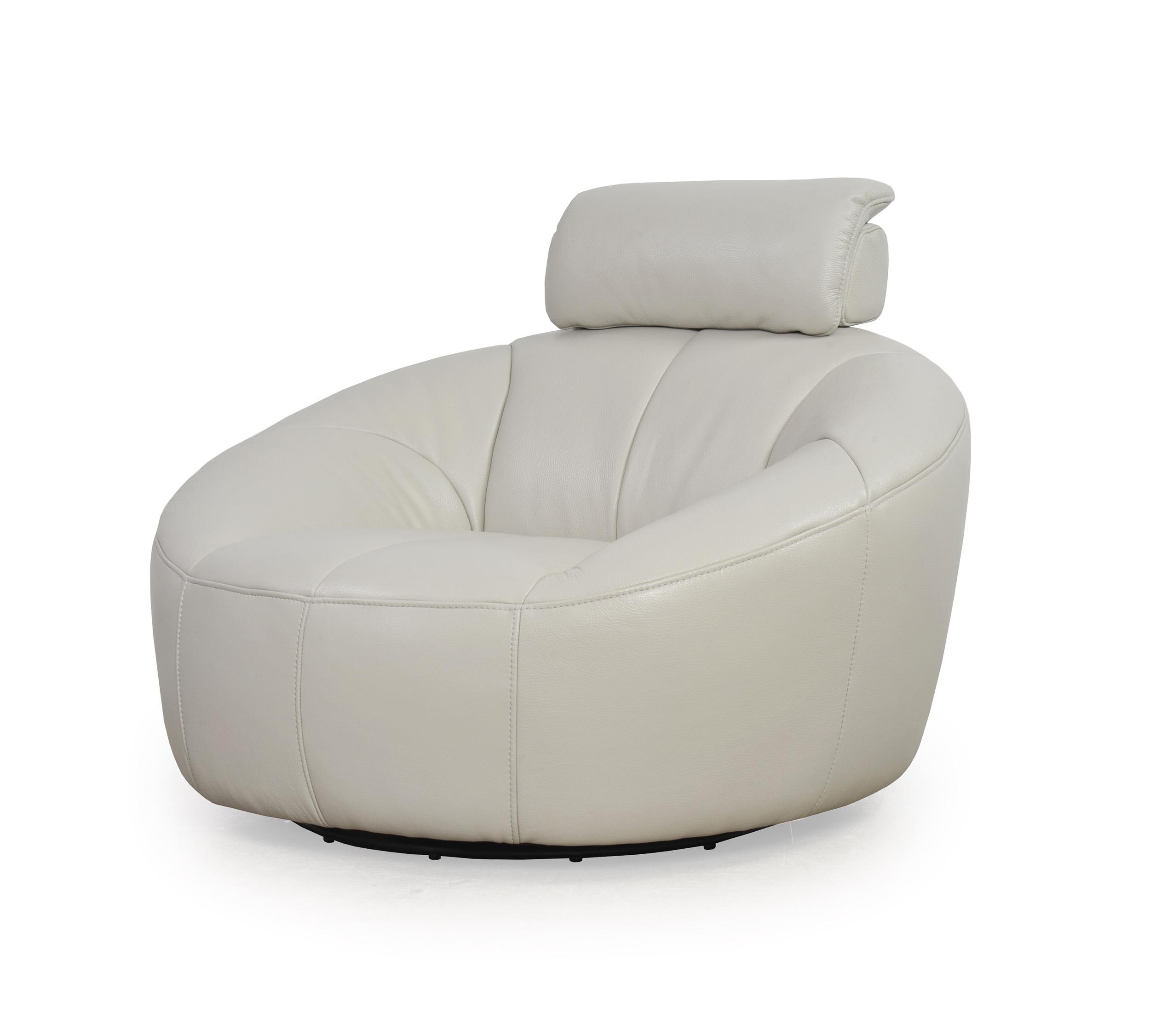 Contemporary Arm Chairs 292 - Casper 29206B1383 in Light Gray Top grain leather