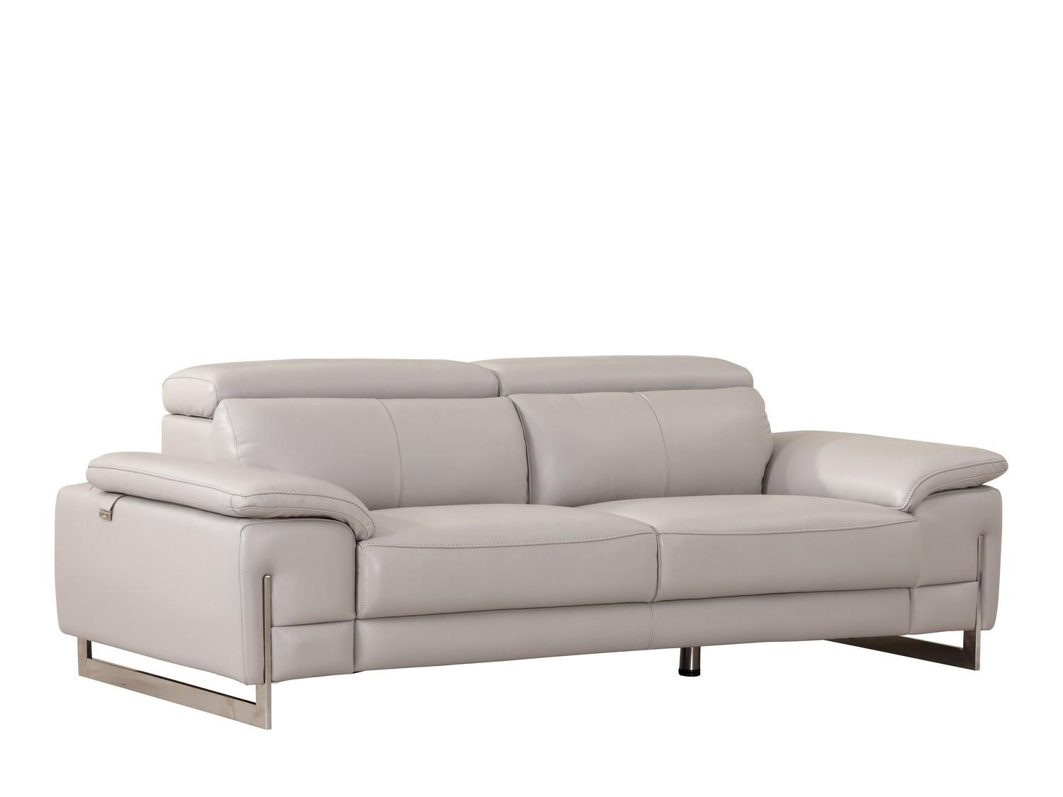 

    
Light Grey Top Grain Italian Leather Sofa Contemporary 636 Global United
