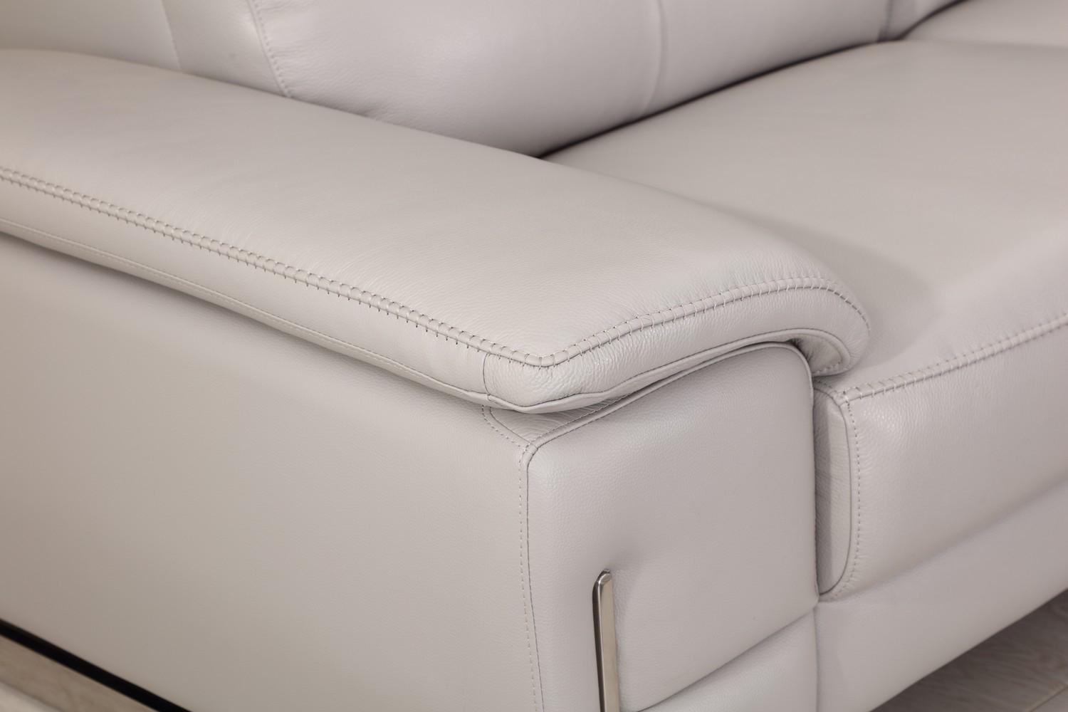 

    
 Order  Light Grey Top Grain Italian Leather Sofa Set 3Pc Contemporary 636 Global United

