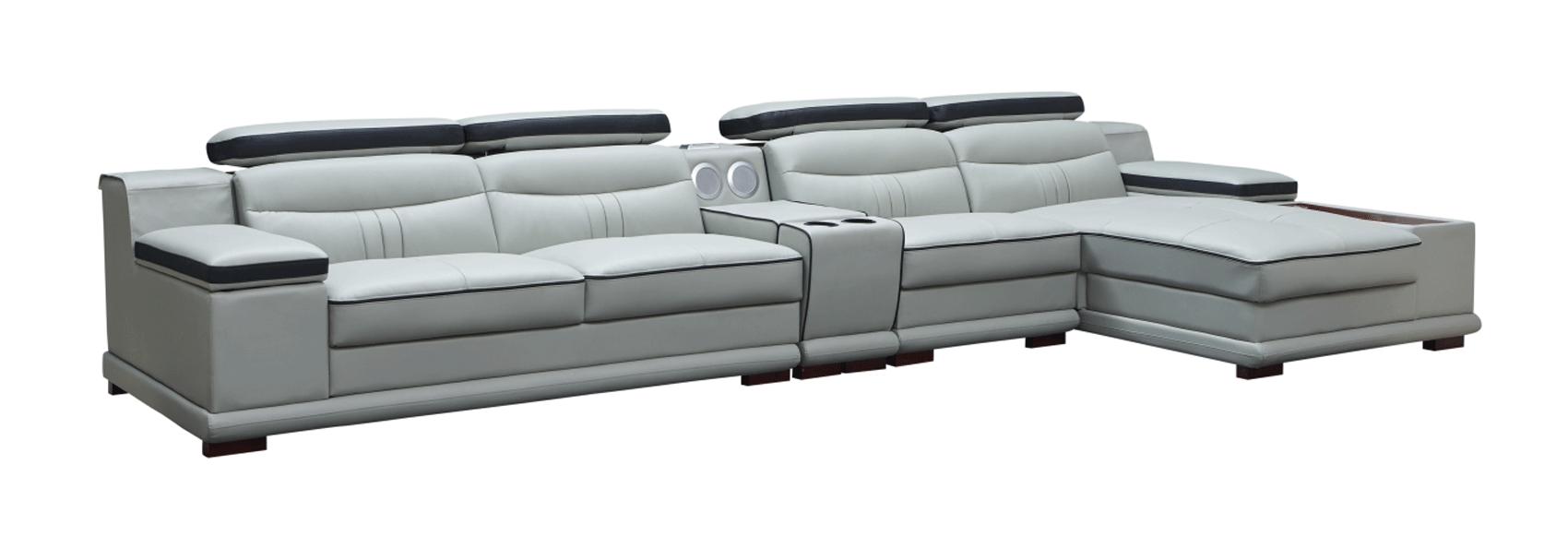 

    
908SECTIONALRIGHT-Set-3 Light Grey Top-grain Leather Sectional Sofa Set 3Pcs RIGHT Contemporary ESF 908
