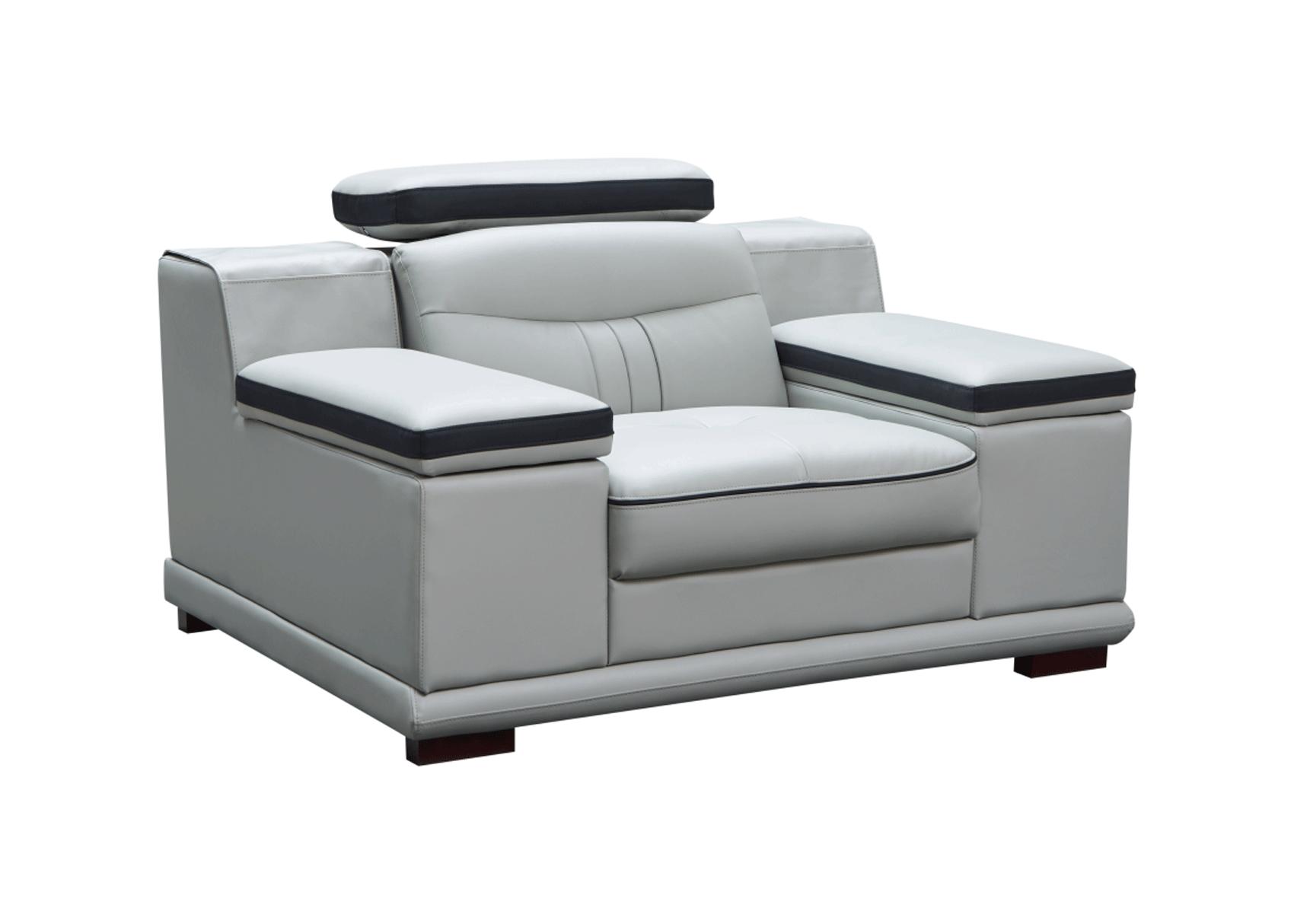 

    
 Order  Light Grey Top-grain Leather Sectional Sofa Set 3Pcs RIGHT Contemporary ESF 908
