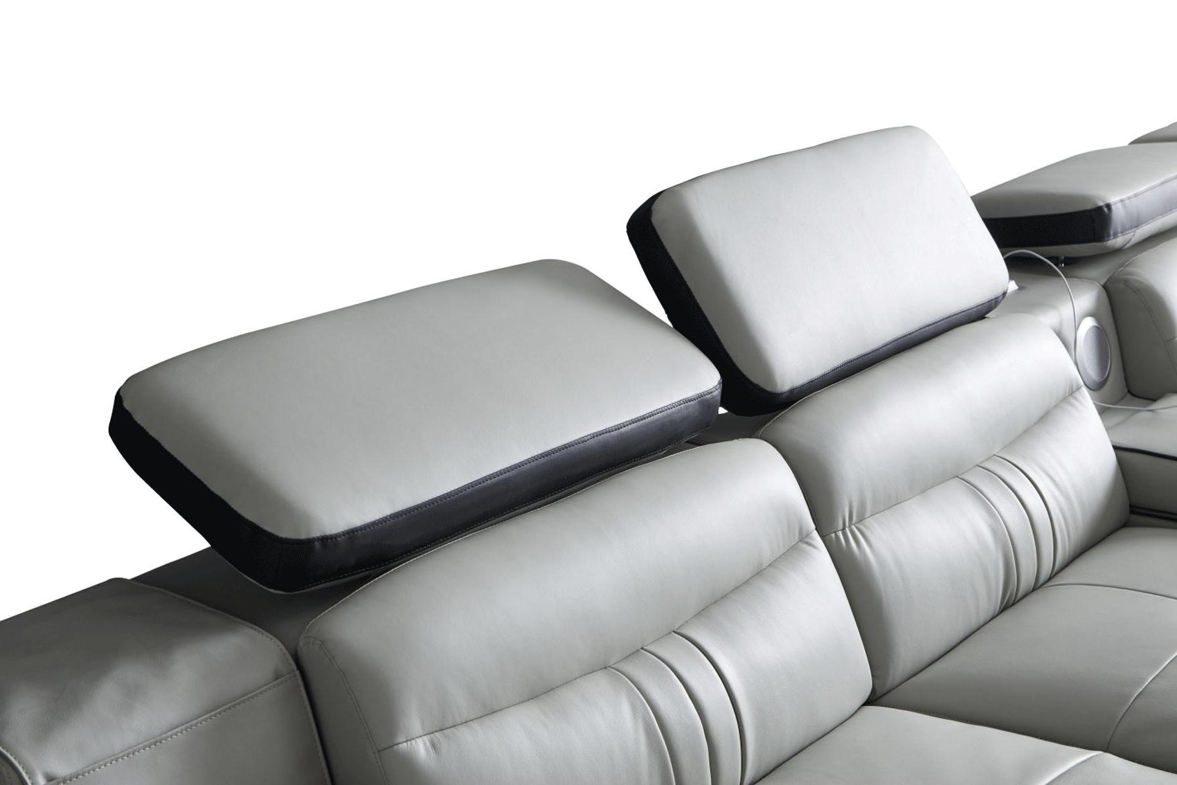 

                    
Buy Light Grey Top-grain Leather Sectional Sofa Set 3Pcs LEFT Contemporary ESF 908
