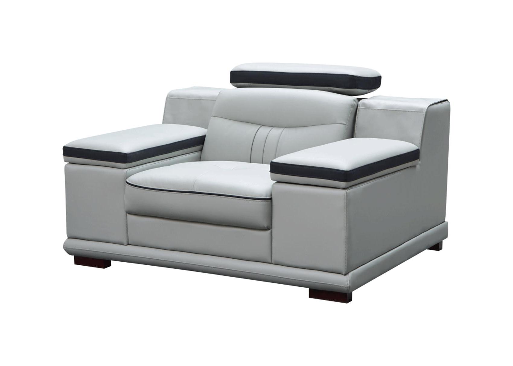 

    
 Order  Light Grey Top-grain Leather Sectional Sofa Set 3Pcs LEFT Contemporary ESF 908
