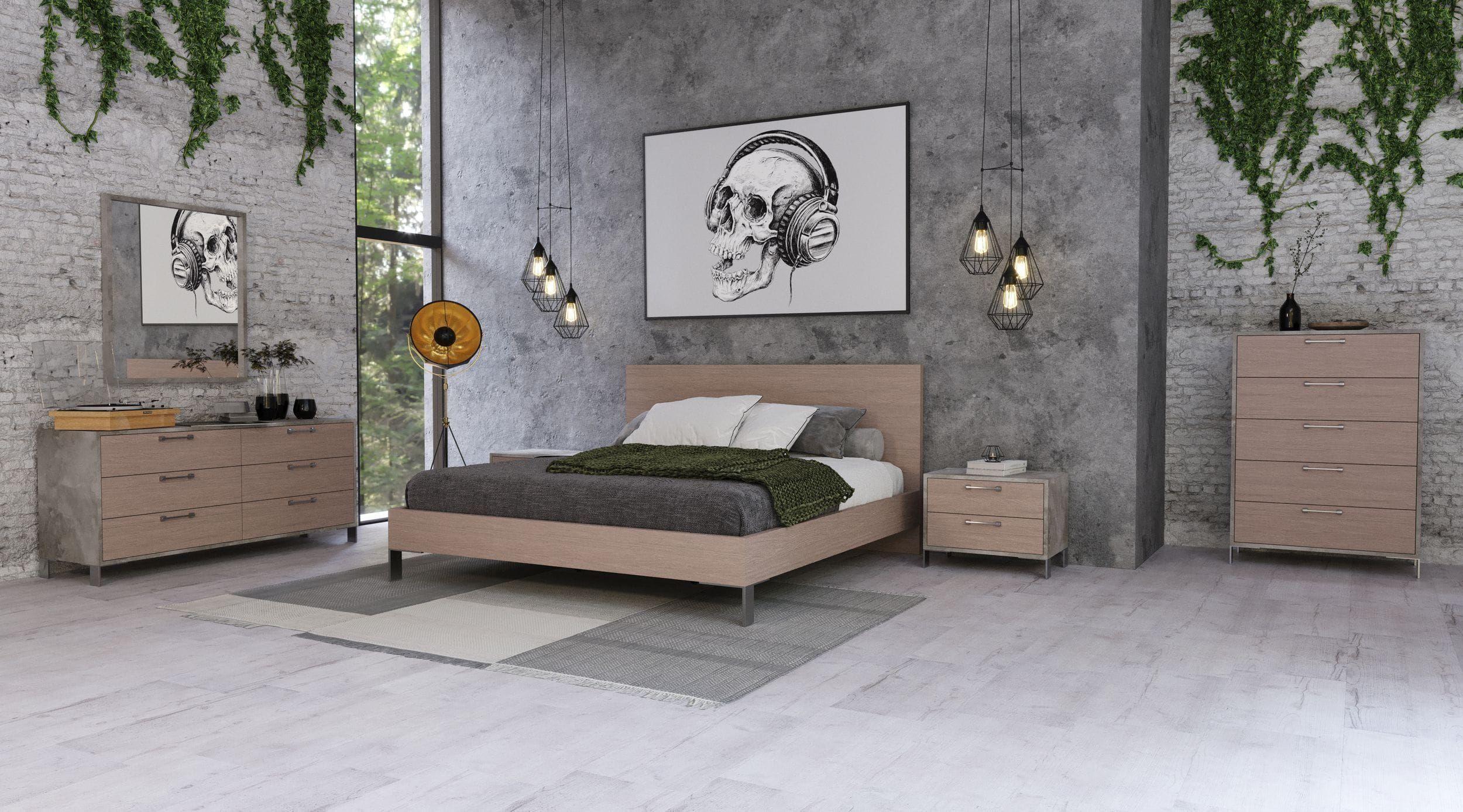 

    
Light Oak & Brushed Stainless Steel King Panel Bedroom Set 5Pcs by VIG Nova Domus Boston
