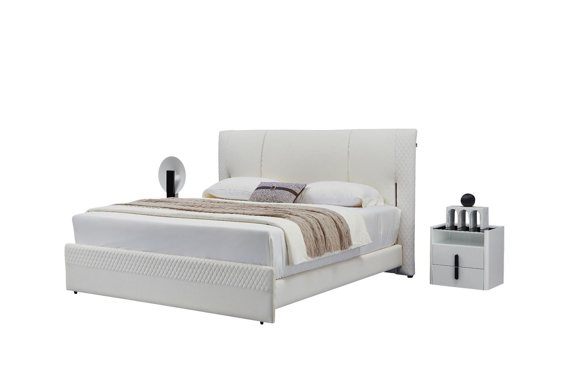 Contemporary, Modern Platform Bed B-Y2003-EK B-Y2003-EK in Gray Genuine Leather