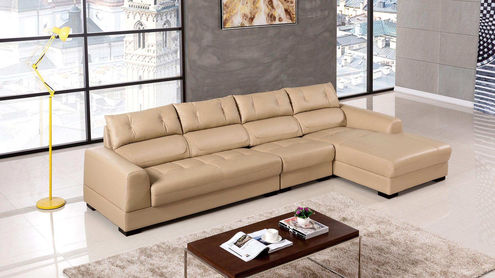 

    
Light Tan Genuine Leather Sectional Sofa LEFT EK-L200-LT American Eagle
