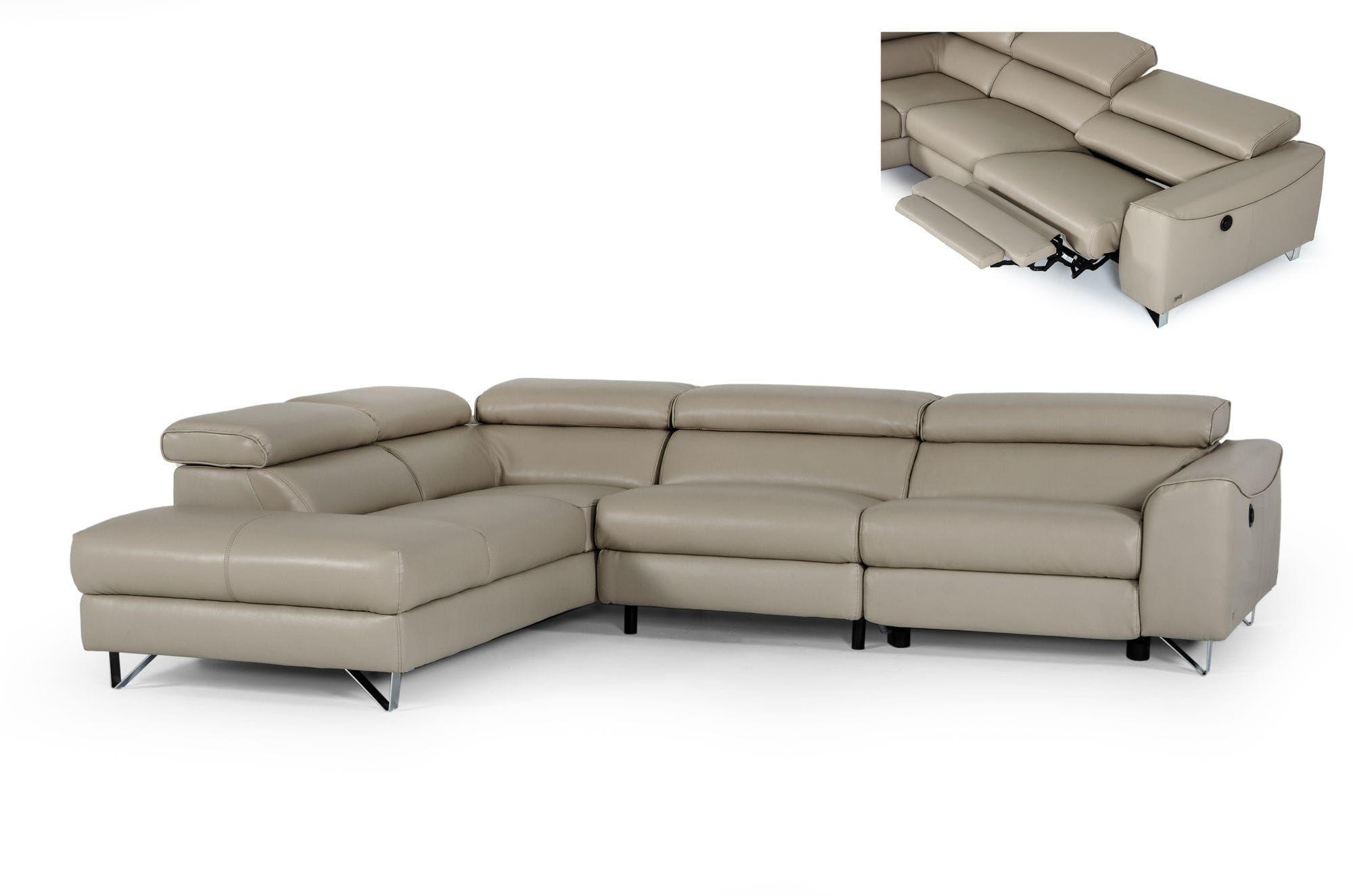 Contemporary, Modern Recliner Sectional VGKNE9112-LAF VGKNE9112-LAF in Taupe Eco-Leather