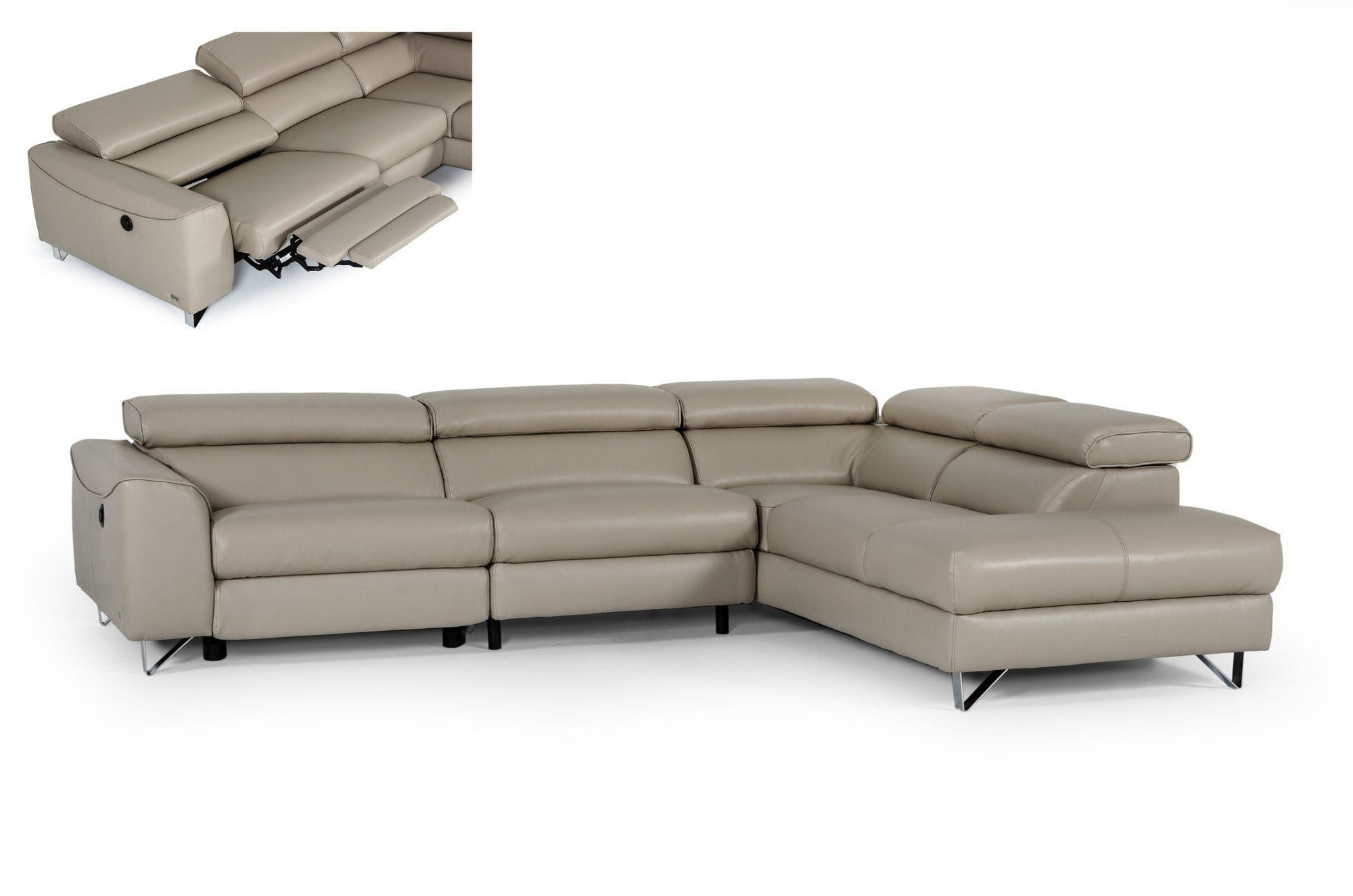 Contemporary, Modern Recliner Sectional VGKNE9112-RAF VGKNE9112-RAF in Taupe Eco-Leather