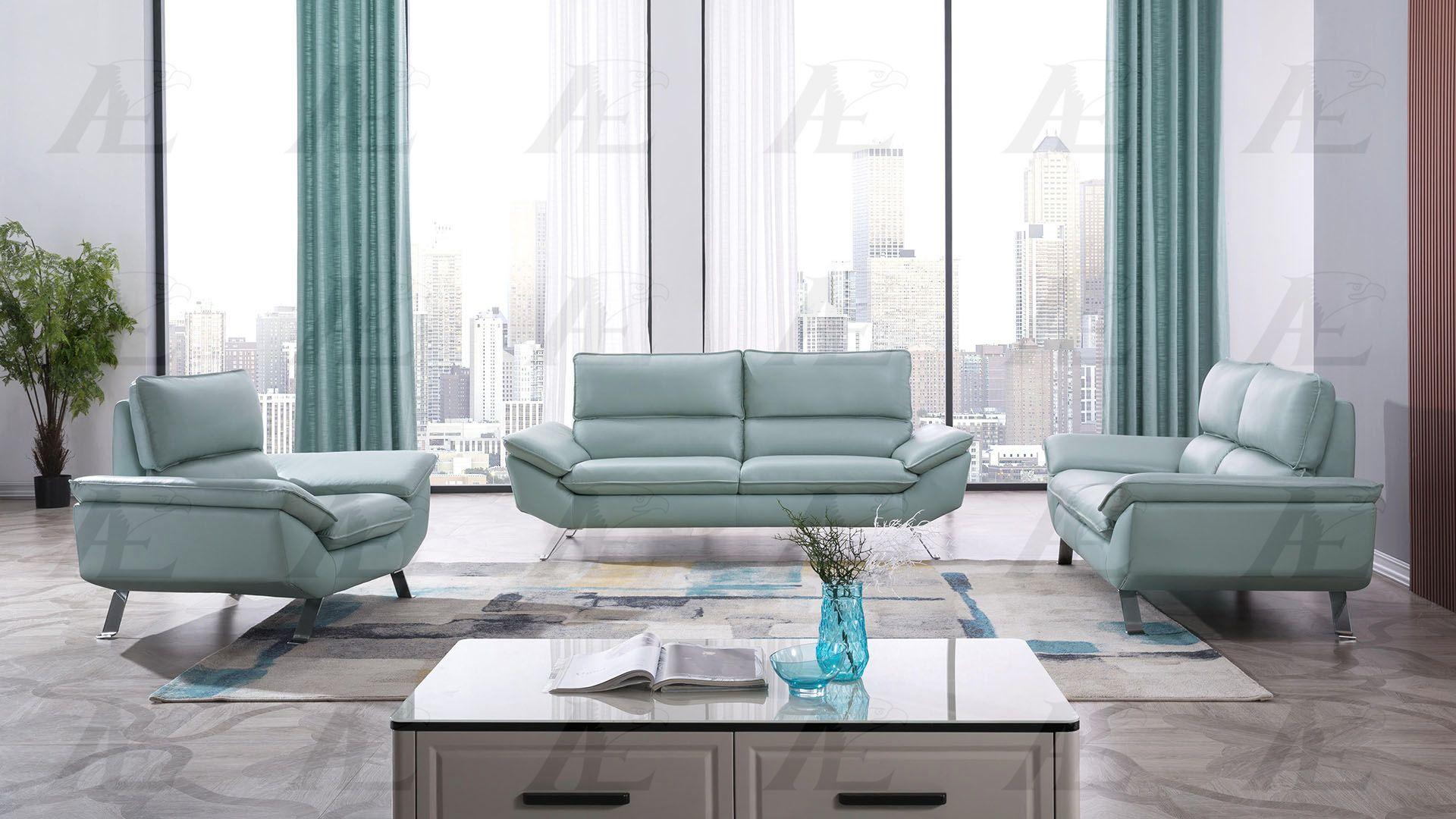 

                    
American Eagle Furniture EK152-LGN-SF Sofa Teal Italian Leather Purchase 
