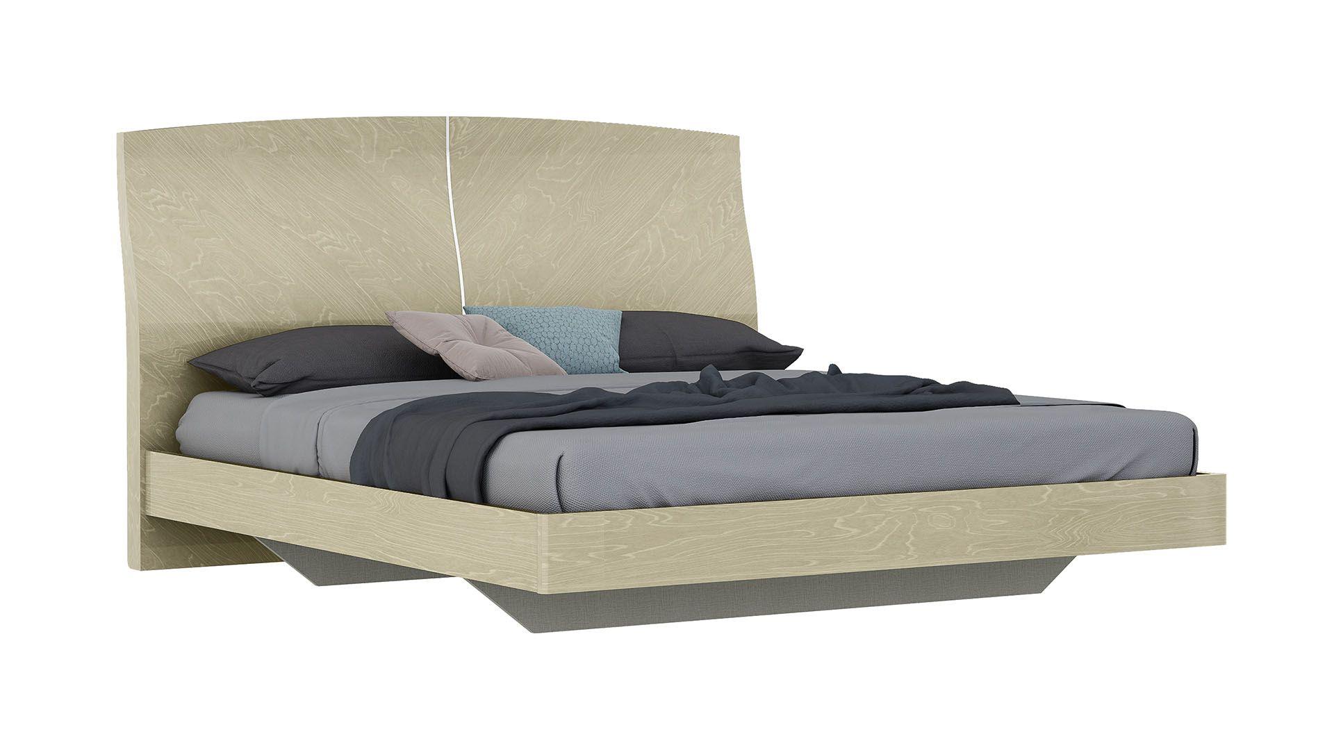 Contemporary, Modern Platform Bed P113-BED-EK B-P113-EK in Light Walnut 