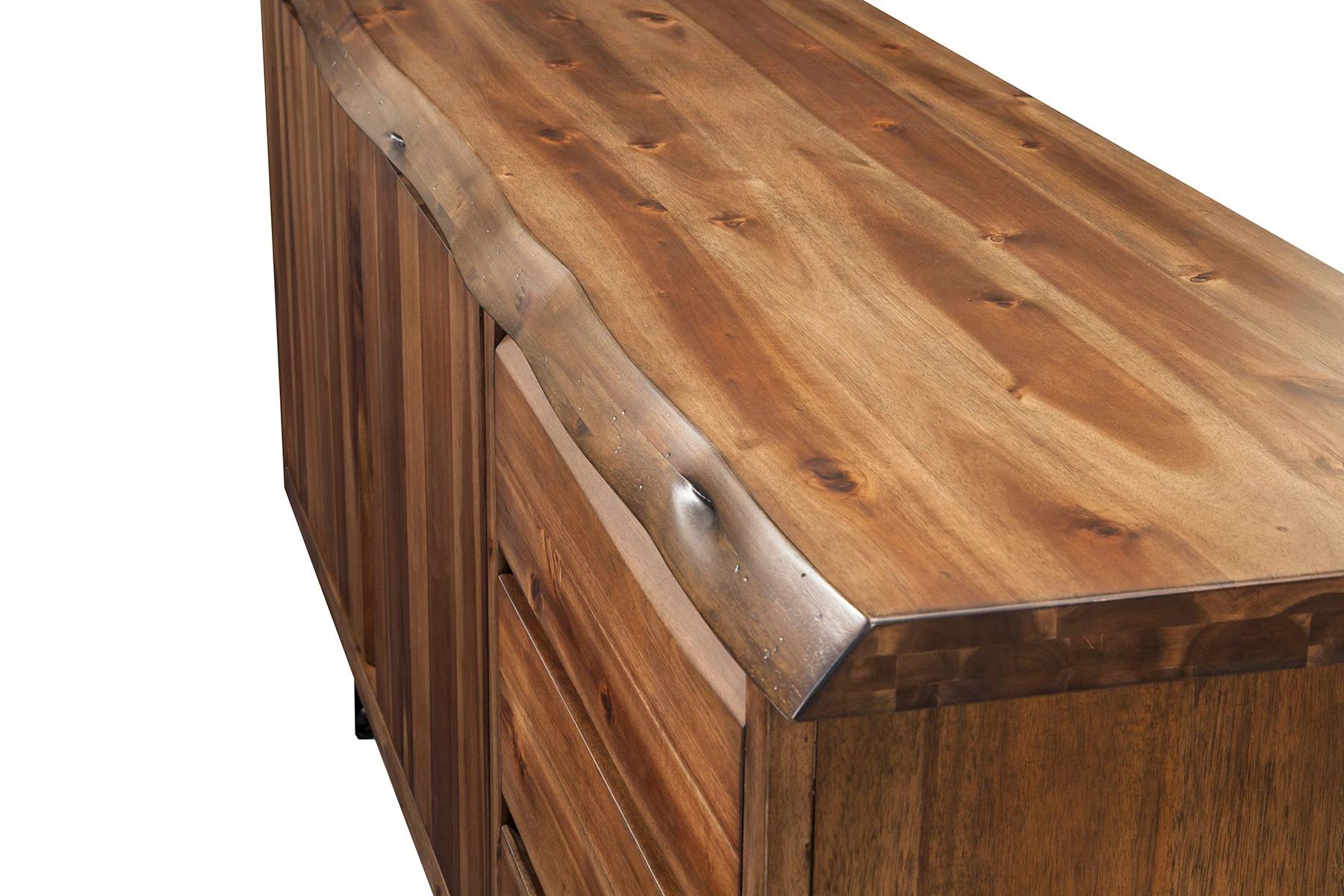 

        
812702027892Light Walnut Solid Acacia Wood Dining Table Set 8 LIVE EDGE ALPINE Rustic Modern
