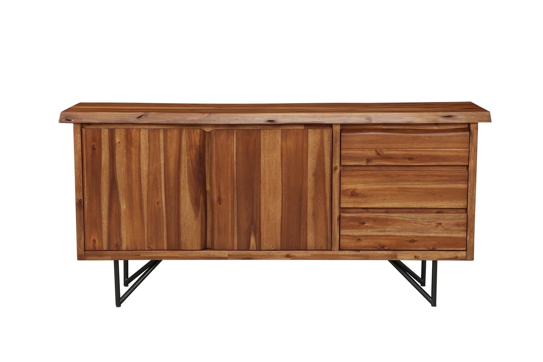 

    
1968-01-Set-8 Light Walnut Solid Acacia Wood Dining Table Set 8 LIVE EDGE ALPINE Rustic Modern
