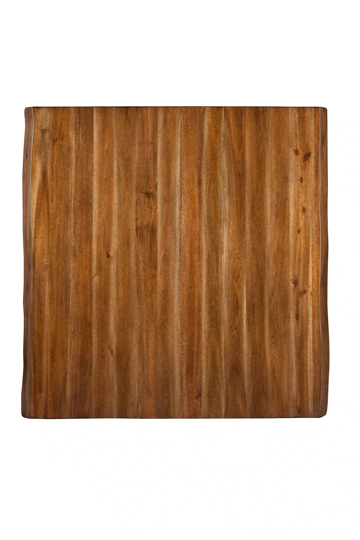 

    
Light Walnut Solid Acacia Wood Pub Table LIVE EDGE ALPINE Contemporary Rustic

