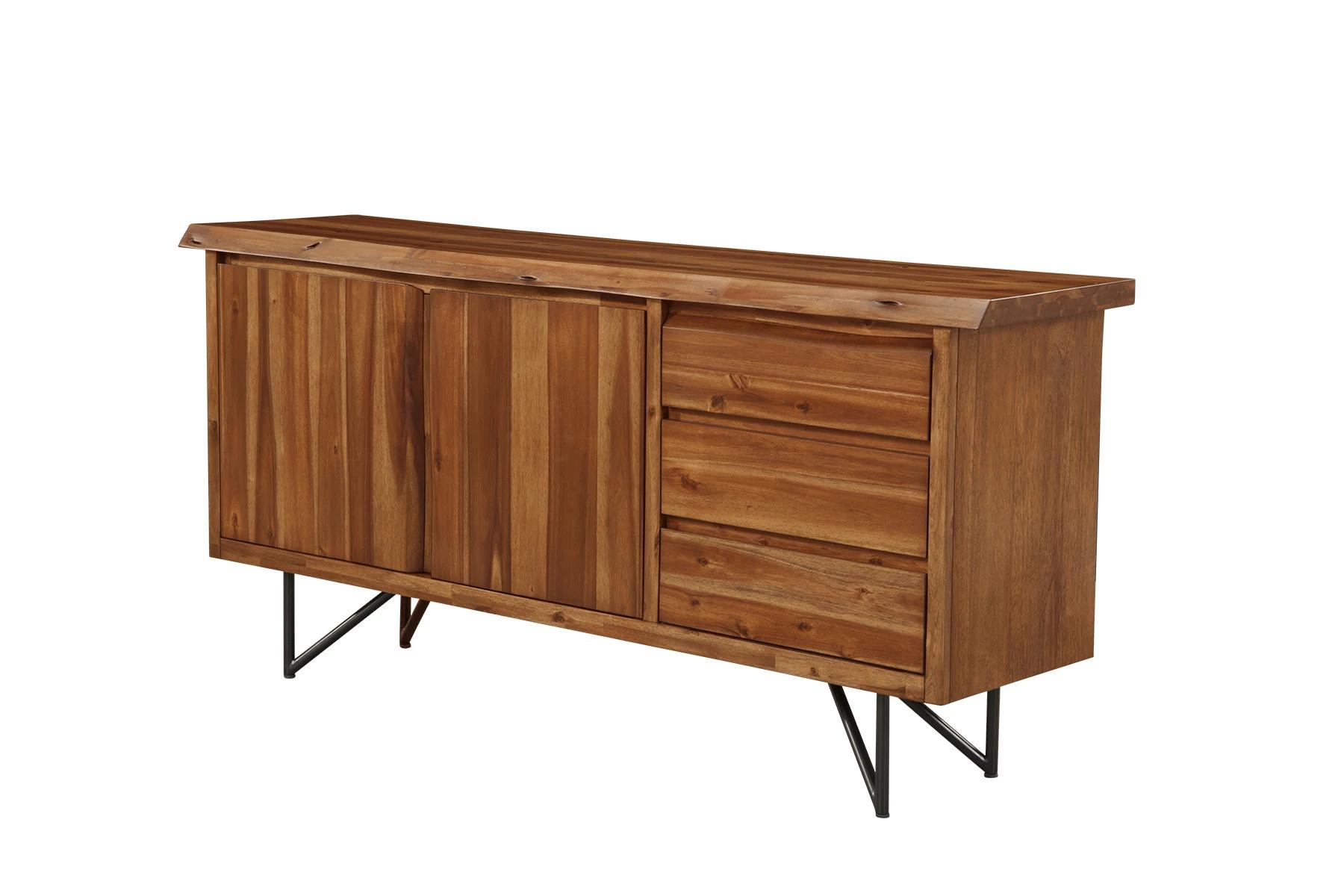 Contemporary, Rustic Sideboard LIVE EDGE 1968-06 in Walnut 