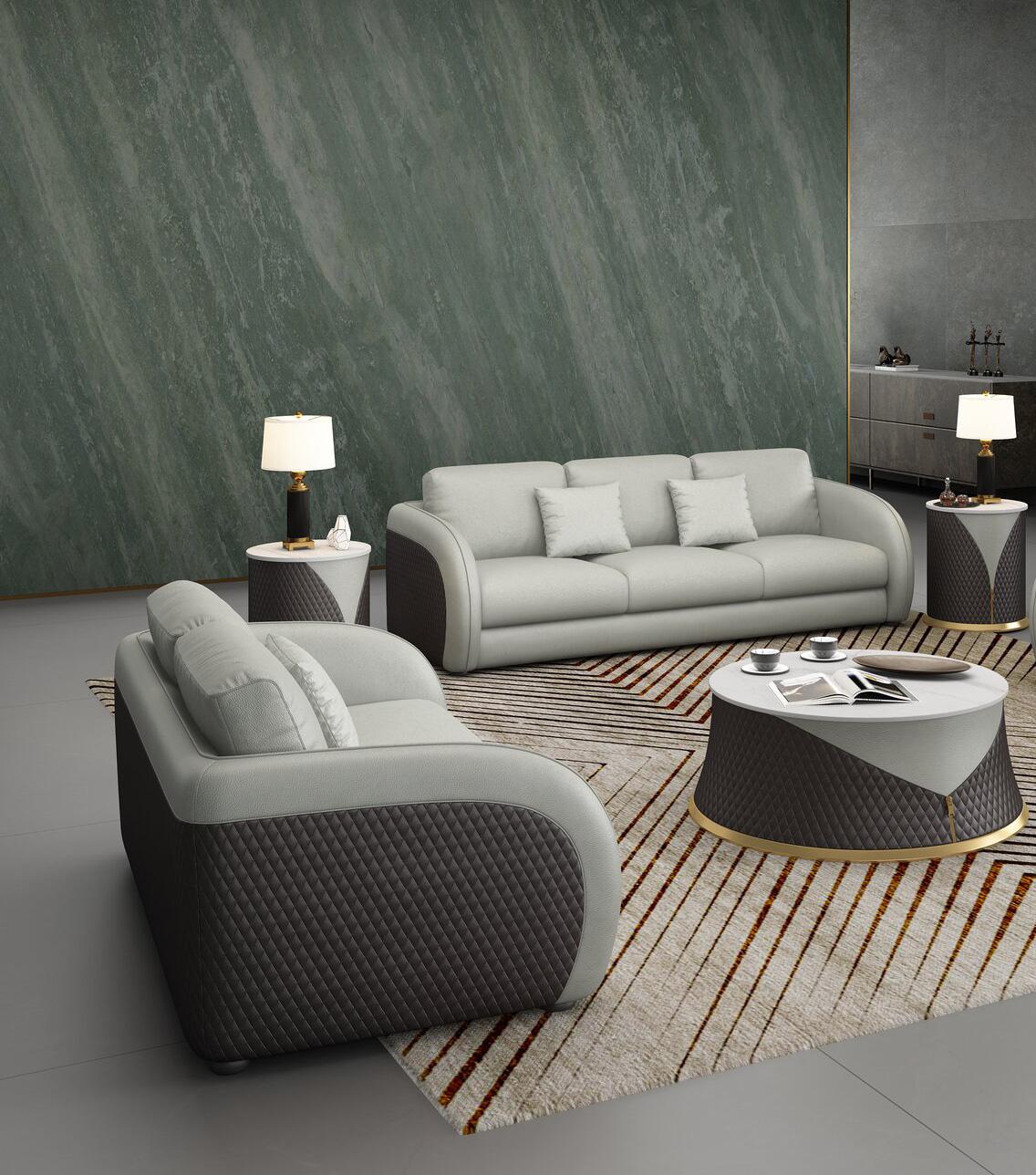 

    
 Photo  Lite Grey & Chocolate Italian Leather NOIR Sofa EUROPEAN FURNITURE Contemporary
