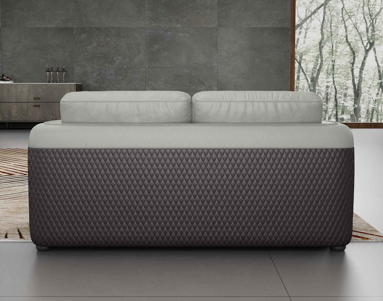 

                    
Buy Lite Grey & Chocolate Italian Leather NOIR Sofa Set 2 EUROPEAN FURNITURE Modern
