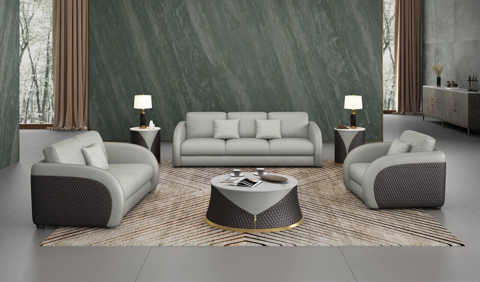 

                    
EUROPEAN FURNITURE NOIR Sofa Set Light Grey/Chocolate Leather Purchase 

