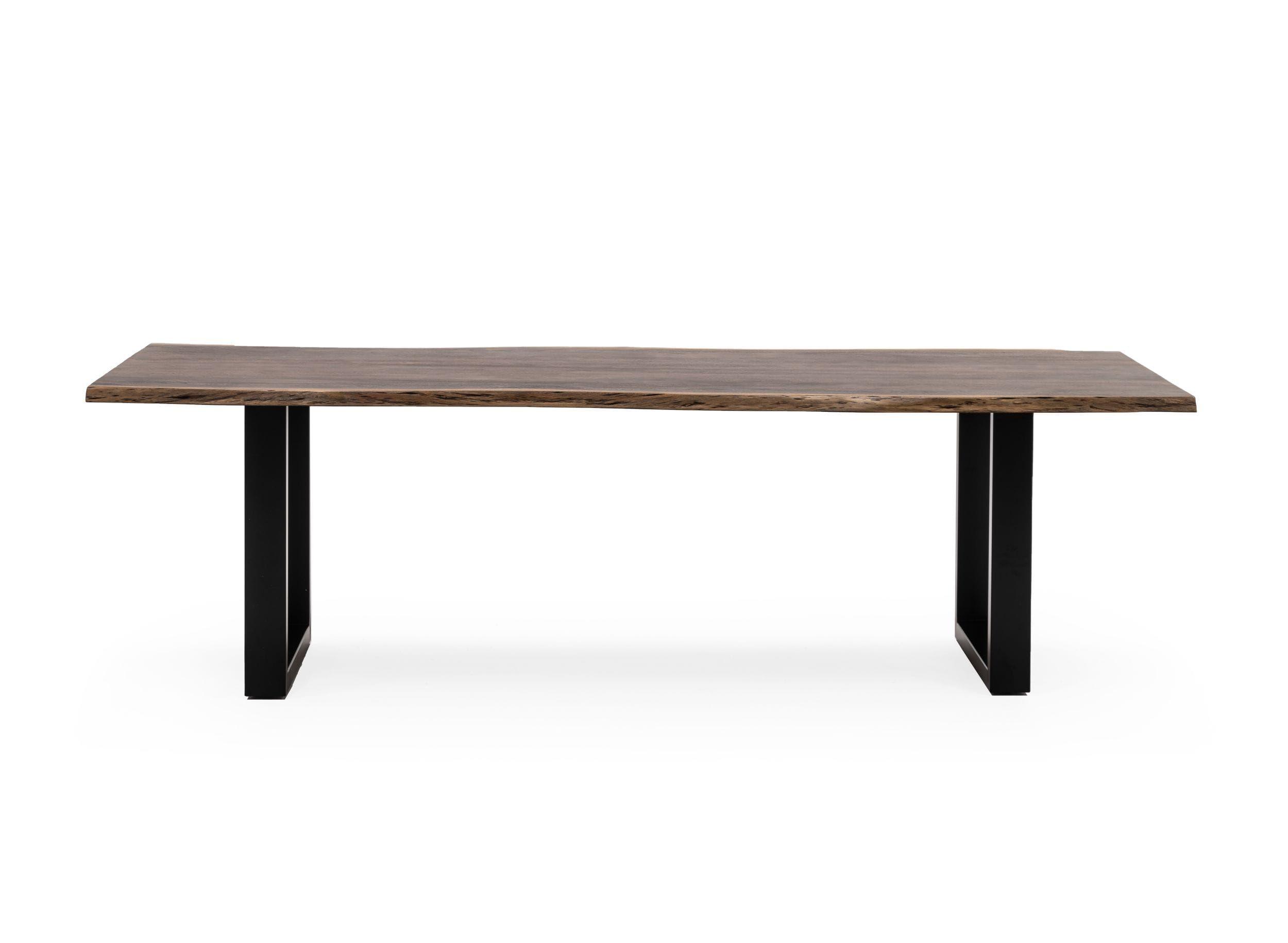 

    
Live Edge Dark Brown 102"W Wood Dining Table by VIG Modrest Taylor
