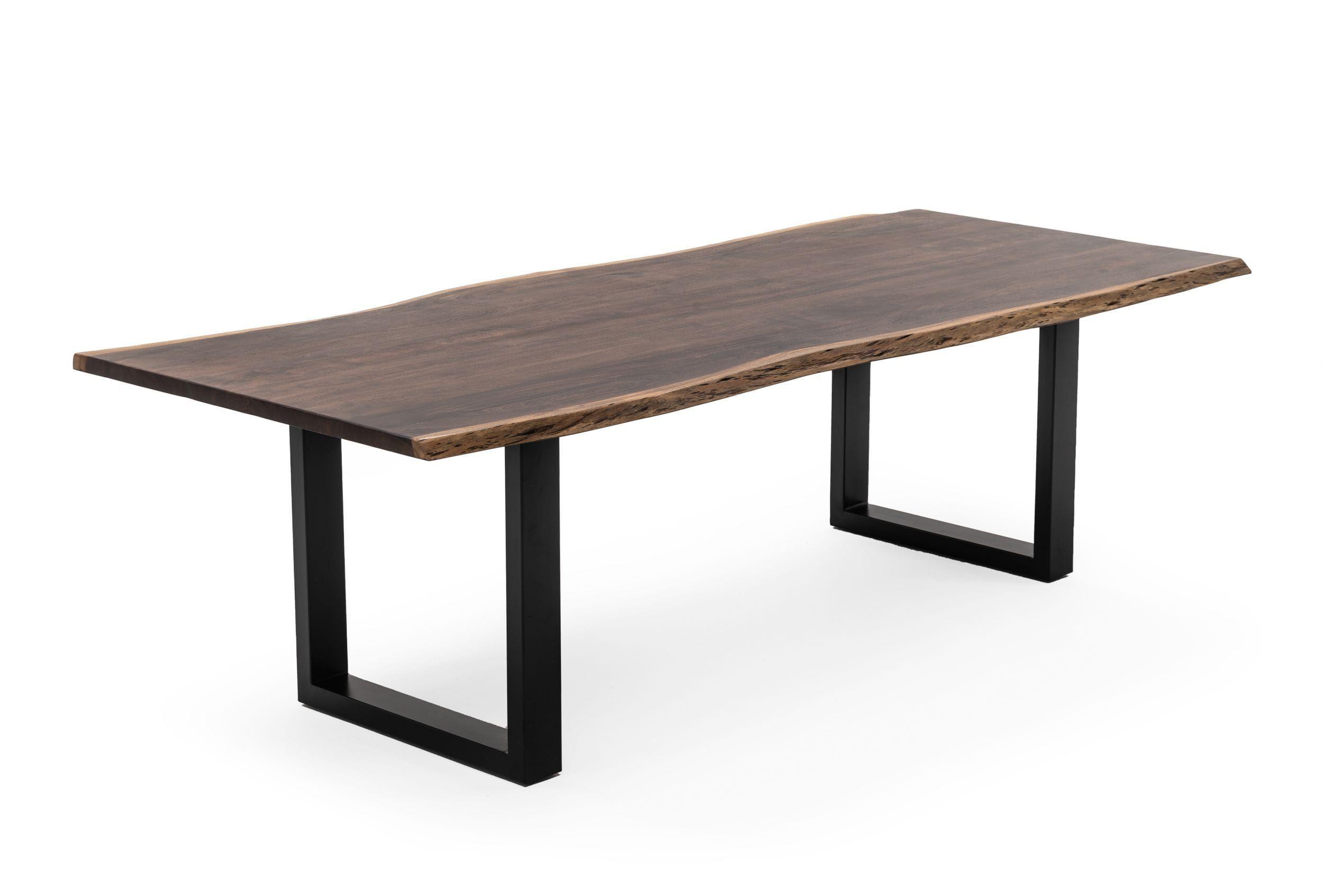 

    
Live Edge Dark Brown 102"W Wood Dining Table by VIG Modrest Taylor
