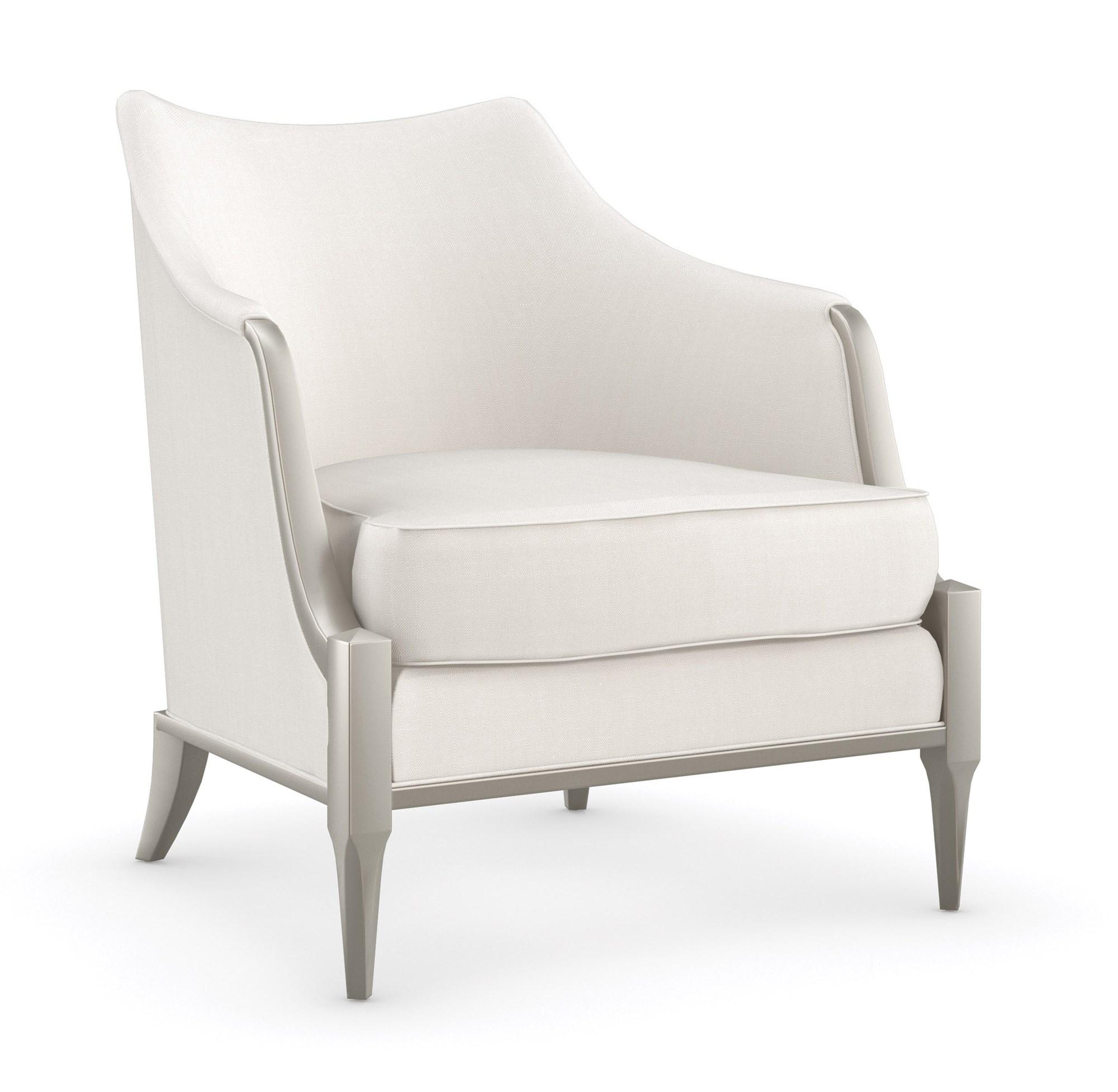 Traditional Accent Chair SWEET AND PETITE UPH-020-131-B in Light Gray Fabric