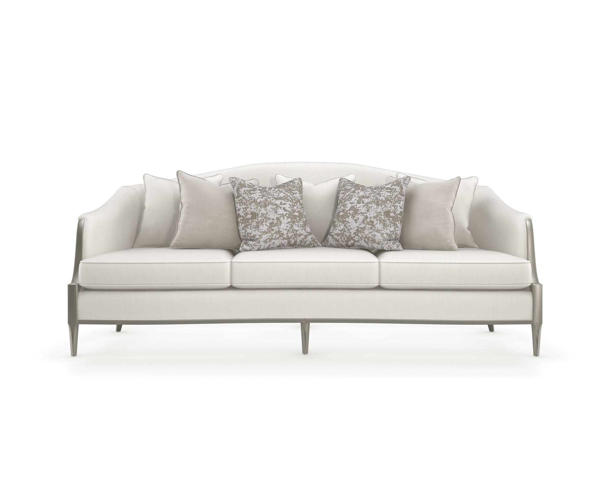 

    
Low-pile Performance Velvet Soft Silver Paint Sofa SWEET AND PETITE by Caracole
