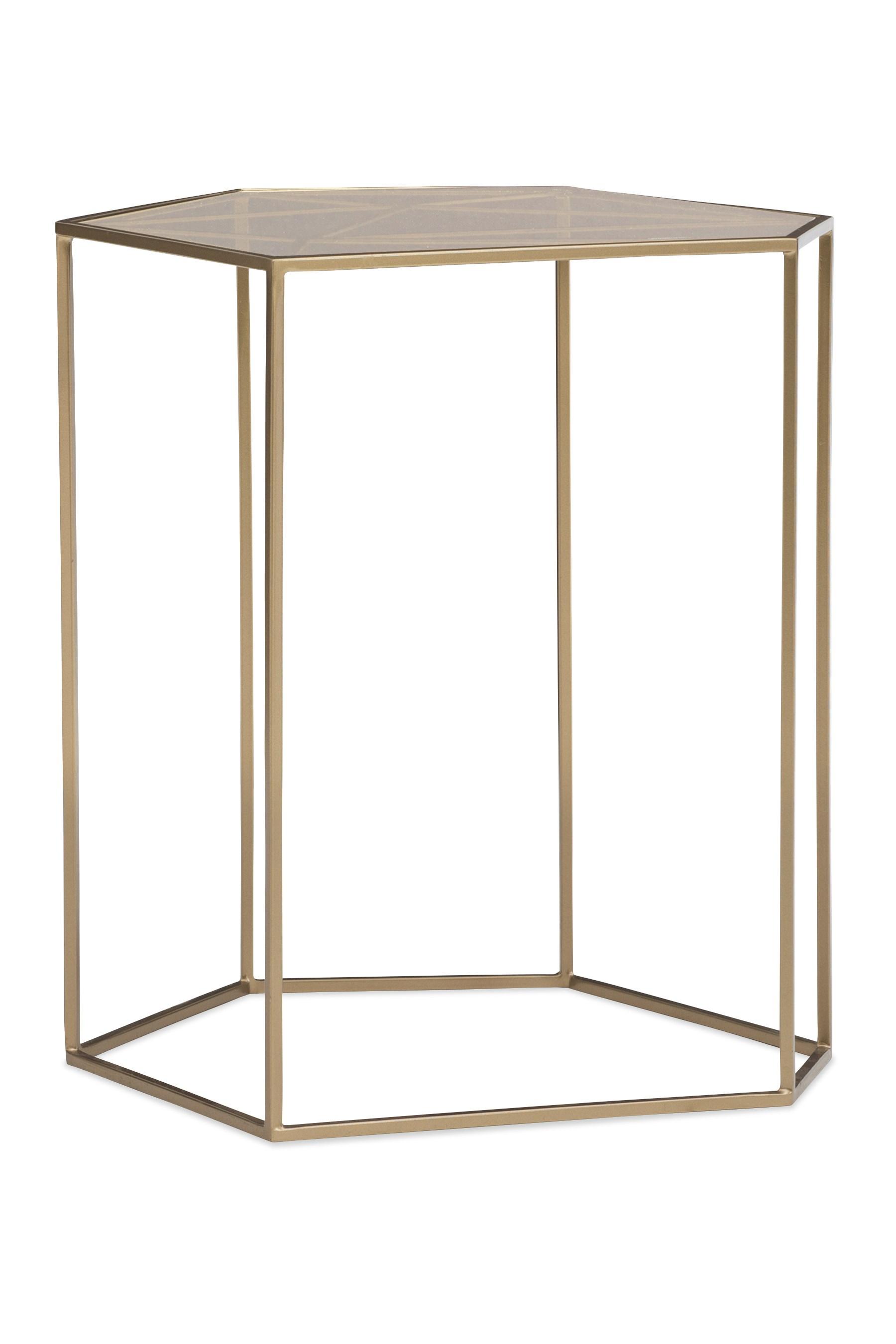 Contemporary End Table VECTOR ACCENT TABLE M101-419-421 in Gold 