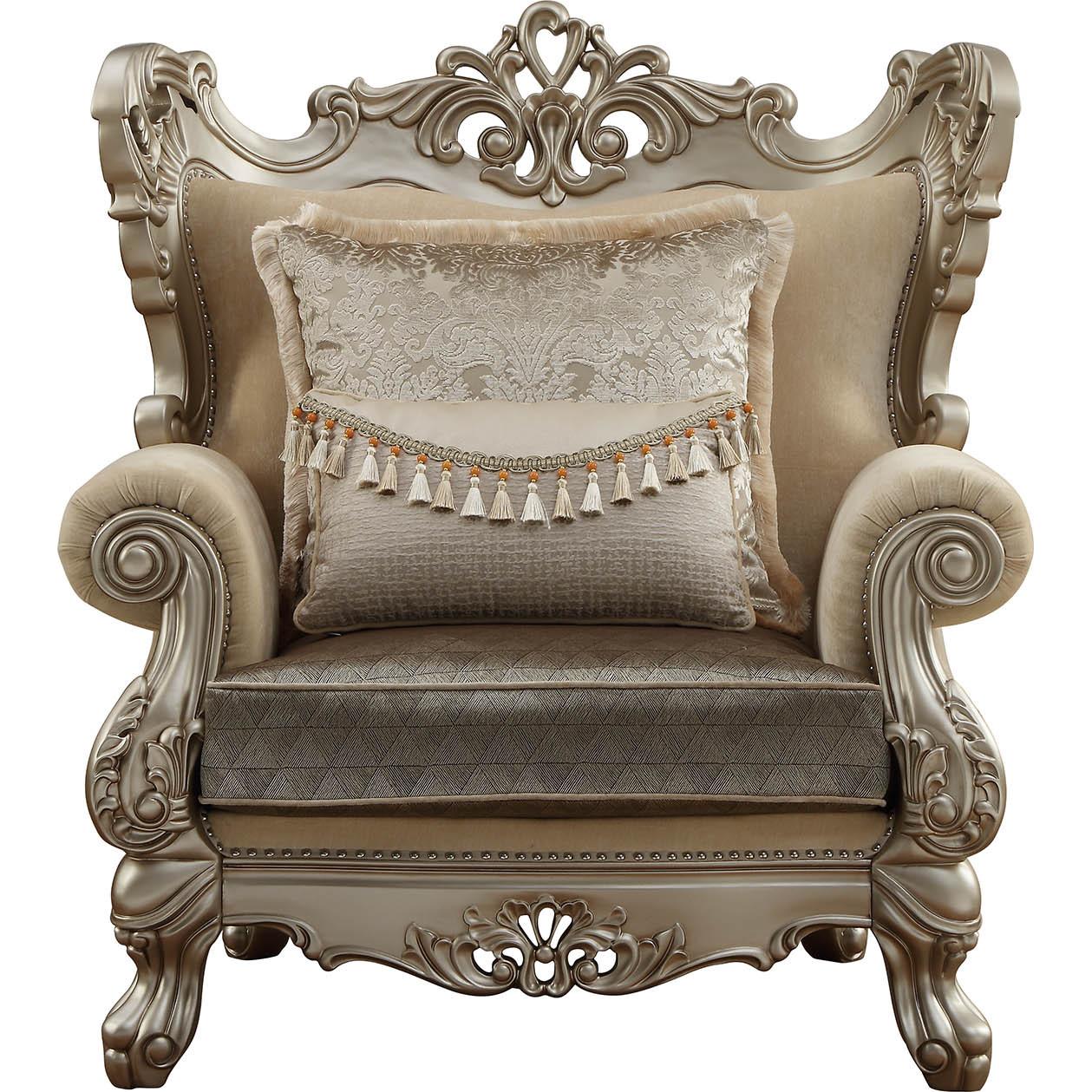 

    
Luxurious Fabric & Champagne Arm Chair Ranita 51042 ACME Traditional Classic
