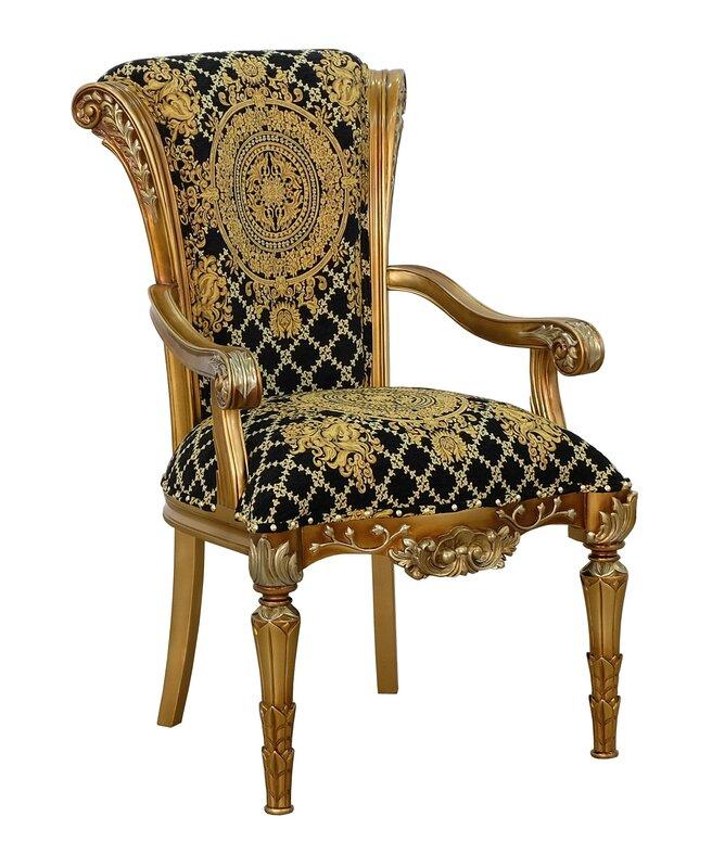 

    
Valentina Black & Gold Luxury Fabric Arm Chair Set 2Pcs EUROPEAN FURNITURE
