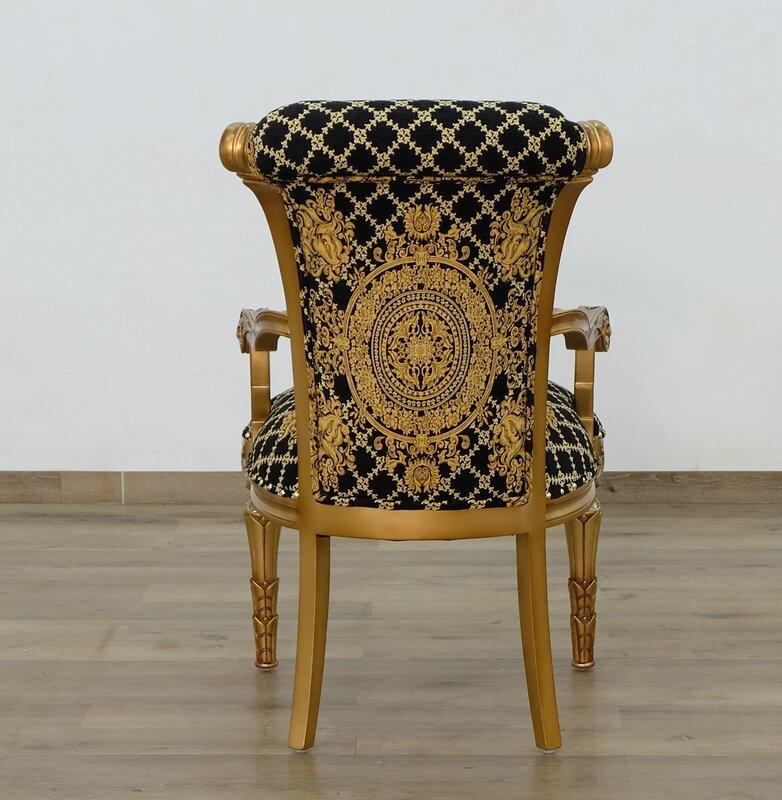 

    
EUROPEAN FURNITURE VALENTINA Dining Arm Chair Set Ebony/Gold/Bronze/Black 61958-AC-Set-2
