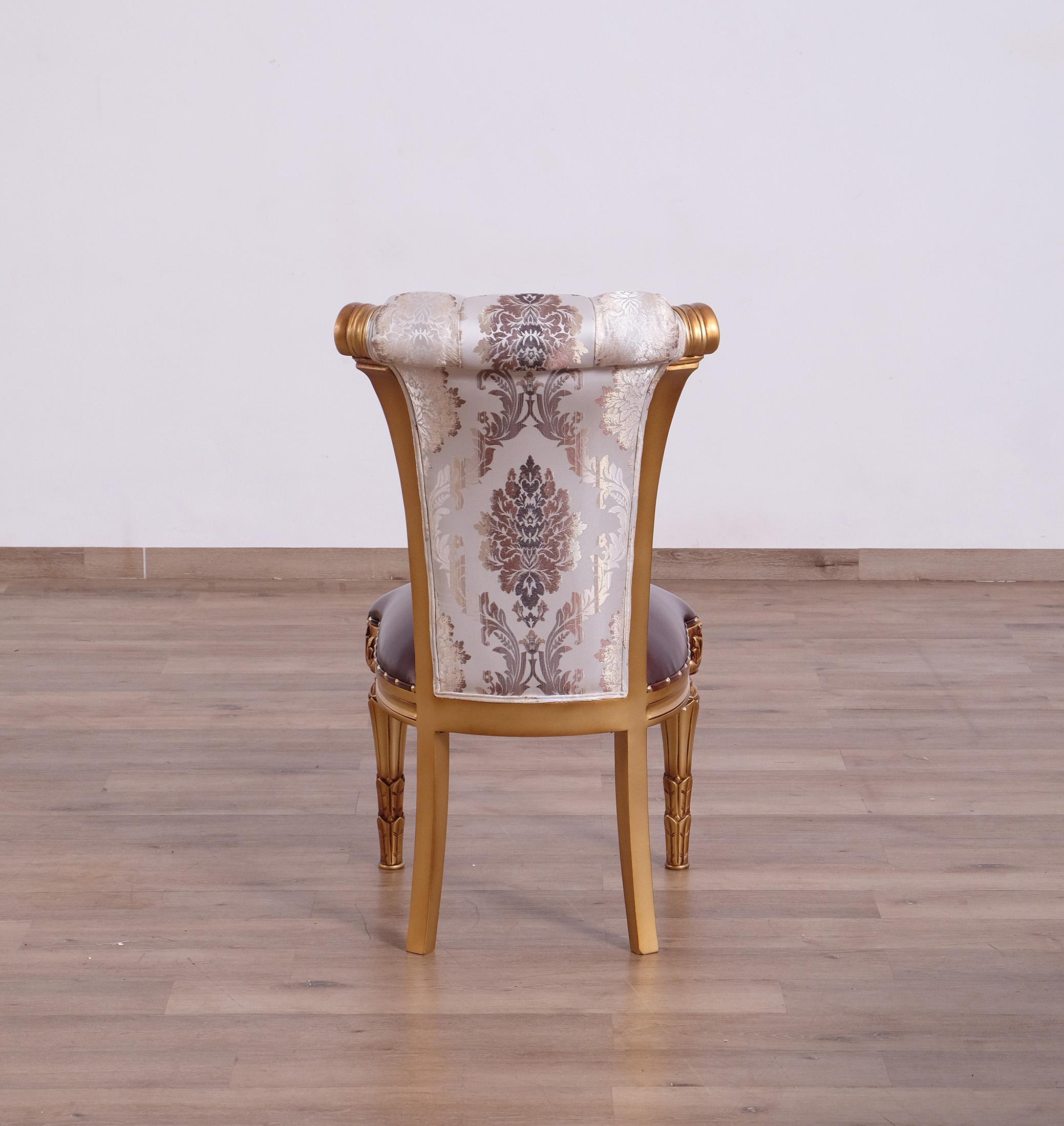 

        
EUROPEAN FURNITURE VALENTINA Dining Chair Set Pearl/Ebony/Gold/Bronze Leather 663701290707
