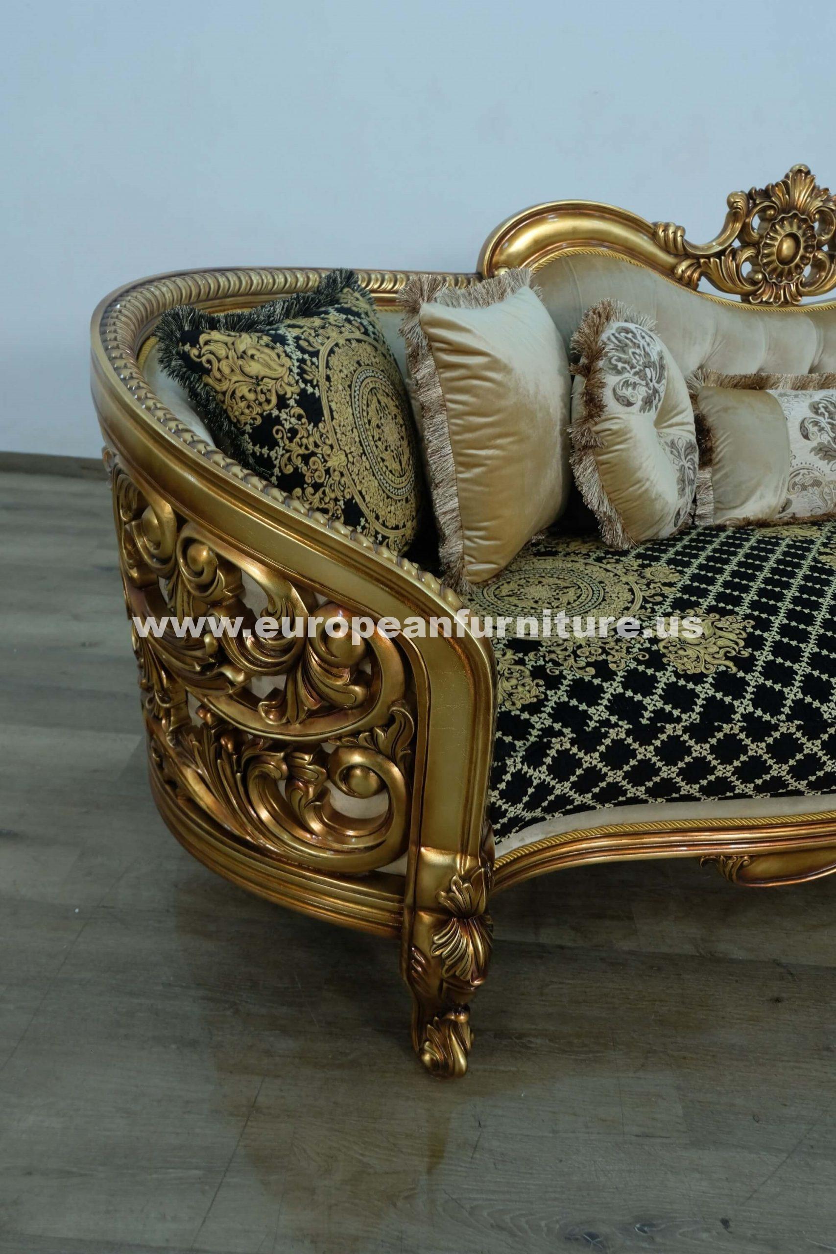 

    
 Order  Classic Antique Bronze Black-Gold Fabric 30018 BELLAGIO Sofa Set 2Pcs EUROPEAN FURNITURE
