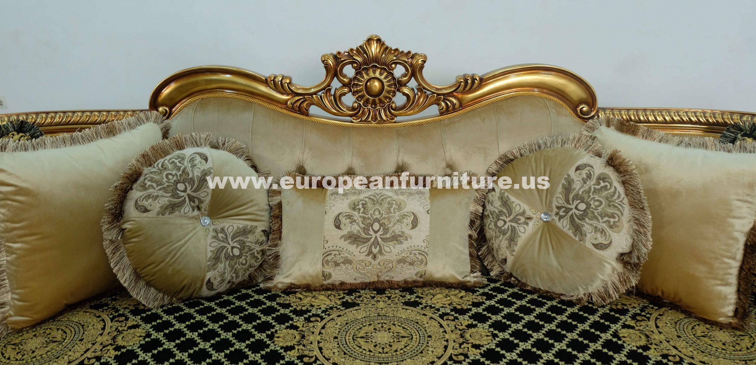 

    
 Shop  Classic Antique Bronze Black-Gold Fabric 30018 BELLAGIO Sofa Set 2Pcs EUROPEAN FURNITURE
