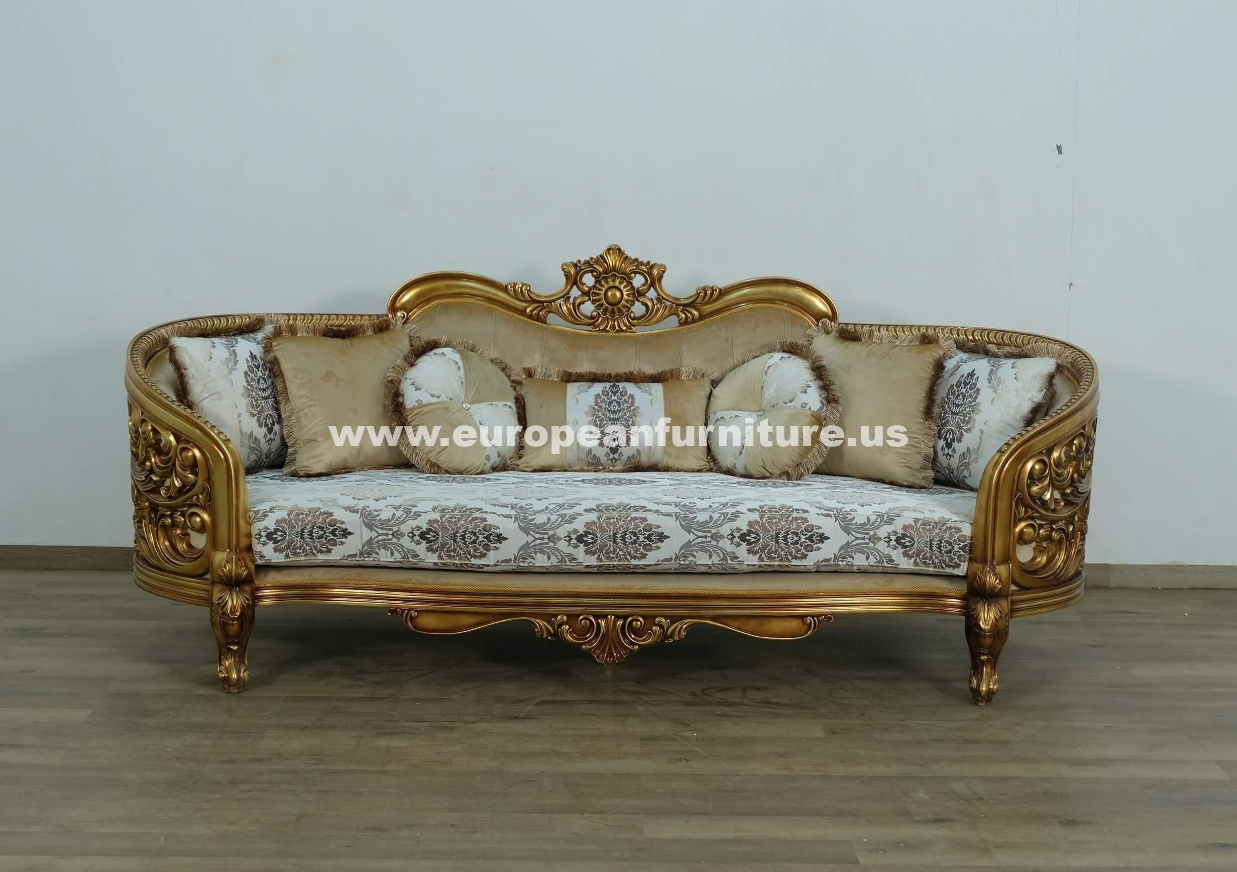 

    
Classic Antique Bronze Fabric 30014 BELLAGIO Sofa EUROPEAN FURNITURE
