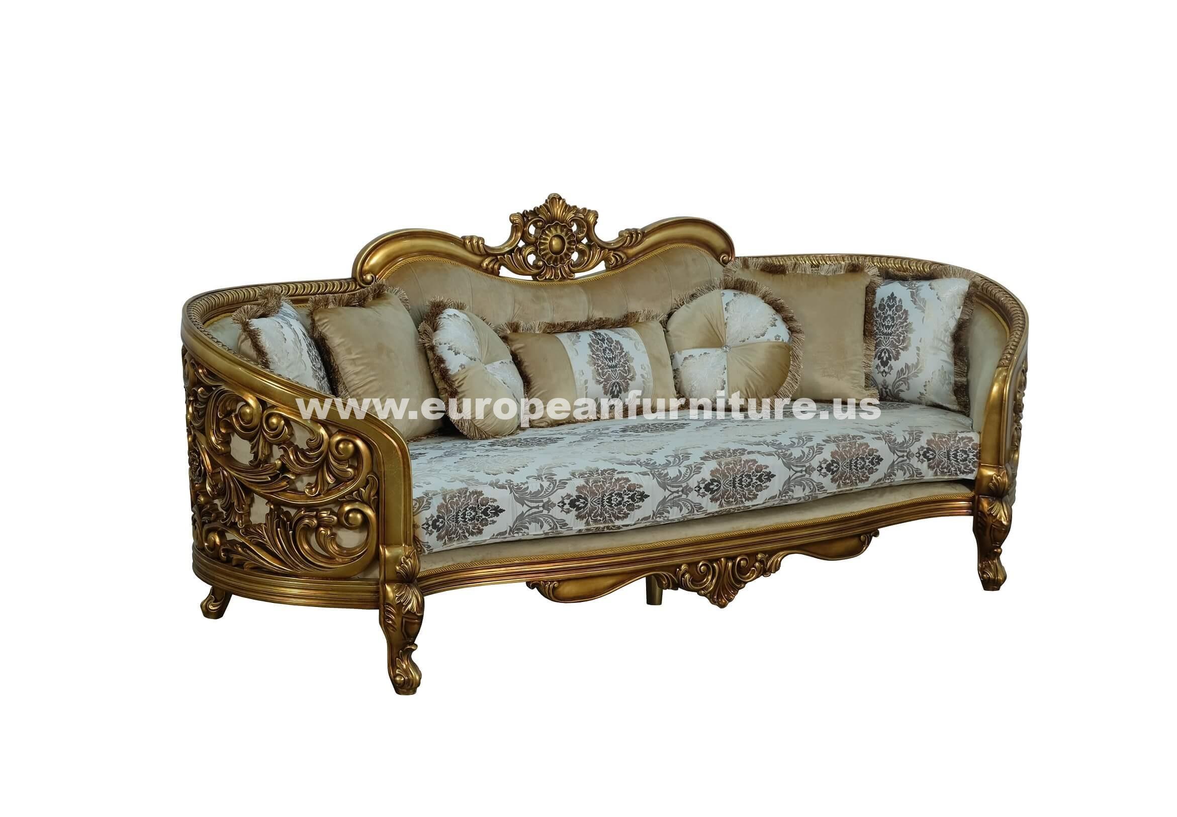 Classic, Traditional Sofa BELLAGIO 30014-S in Antique, Bronze Fabric
