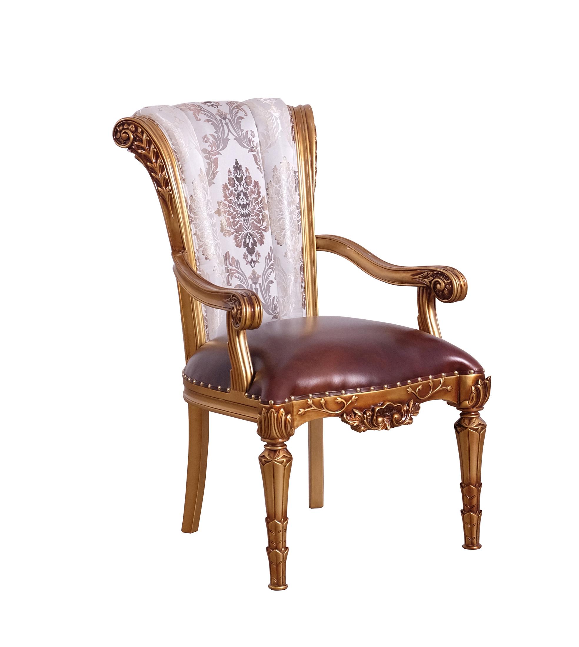 

    
Luxury Antique Bronze & Pearl VALENTINA Arm Chair Set 2Pcs EUROPEAN FURNITURE

