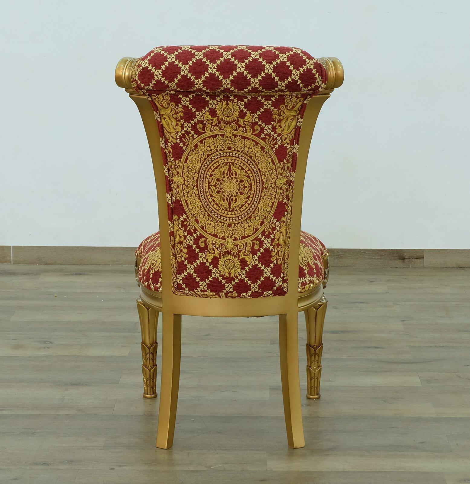 

        
EUROPEAN FURNITURE VALENTINA Dining Chair Set Red/Gold/Bronze Fabric 6015420747729
