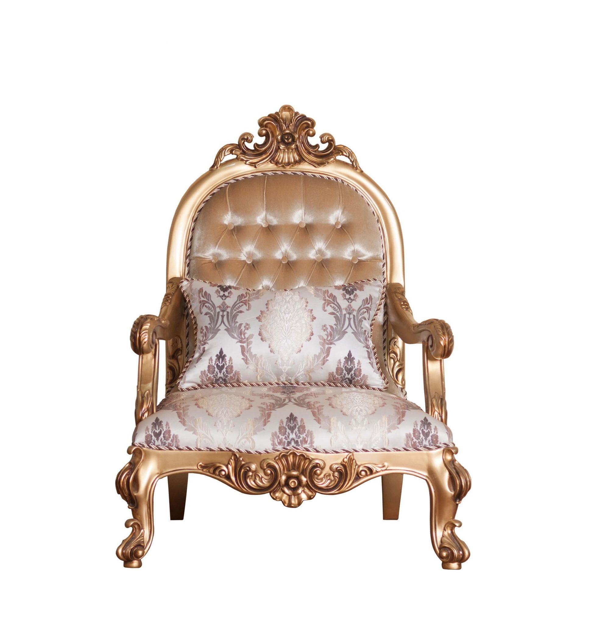 Classic, Traditional Arm Chair VENEZIA 34013-C in Antique, Bronze Fabric
