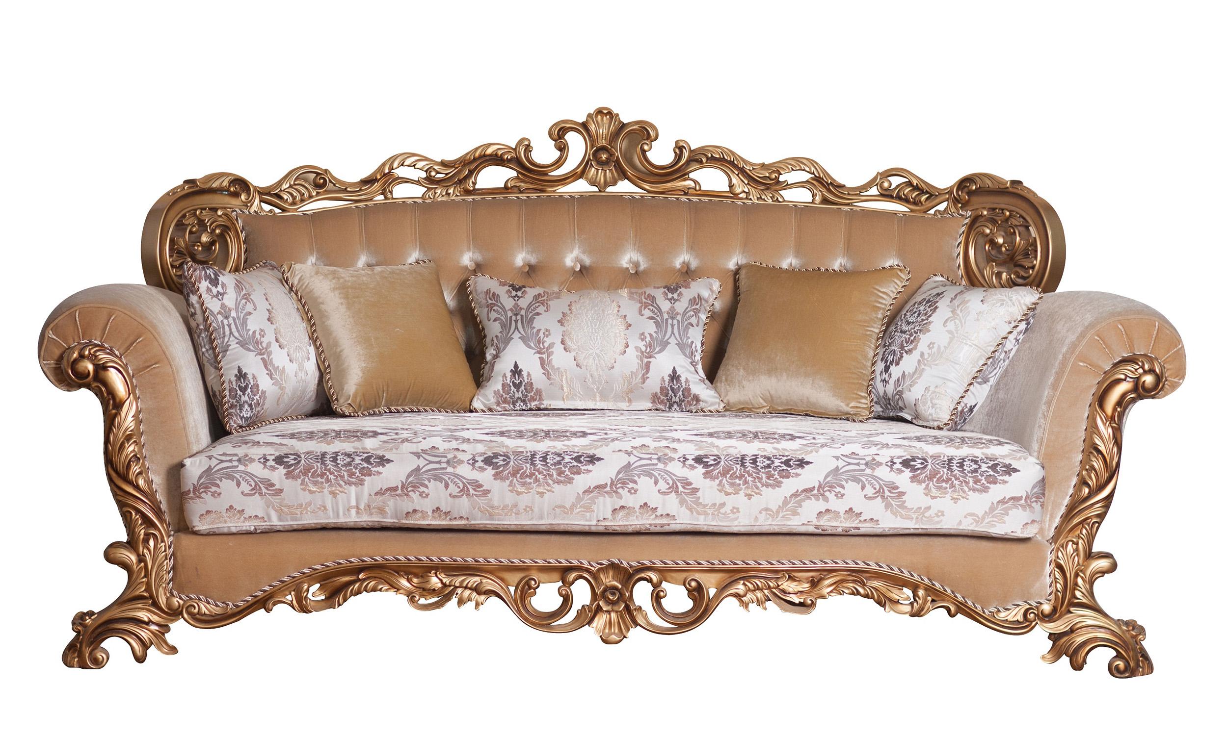 

    
Luxury Antique Bronze Wood Trim VENEZIA Sofa EUROPEAN FURNITURE Traditional
