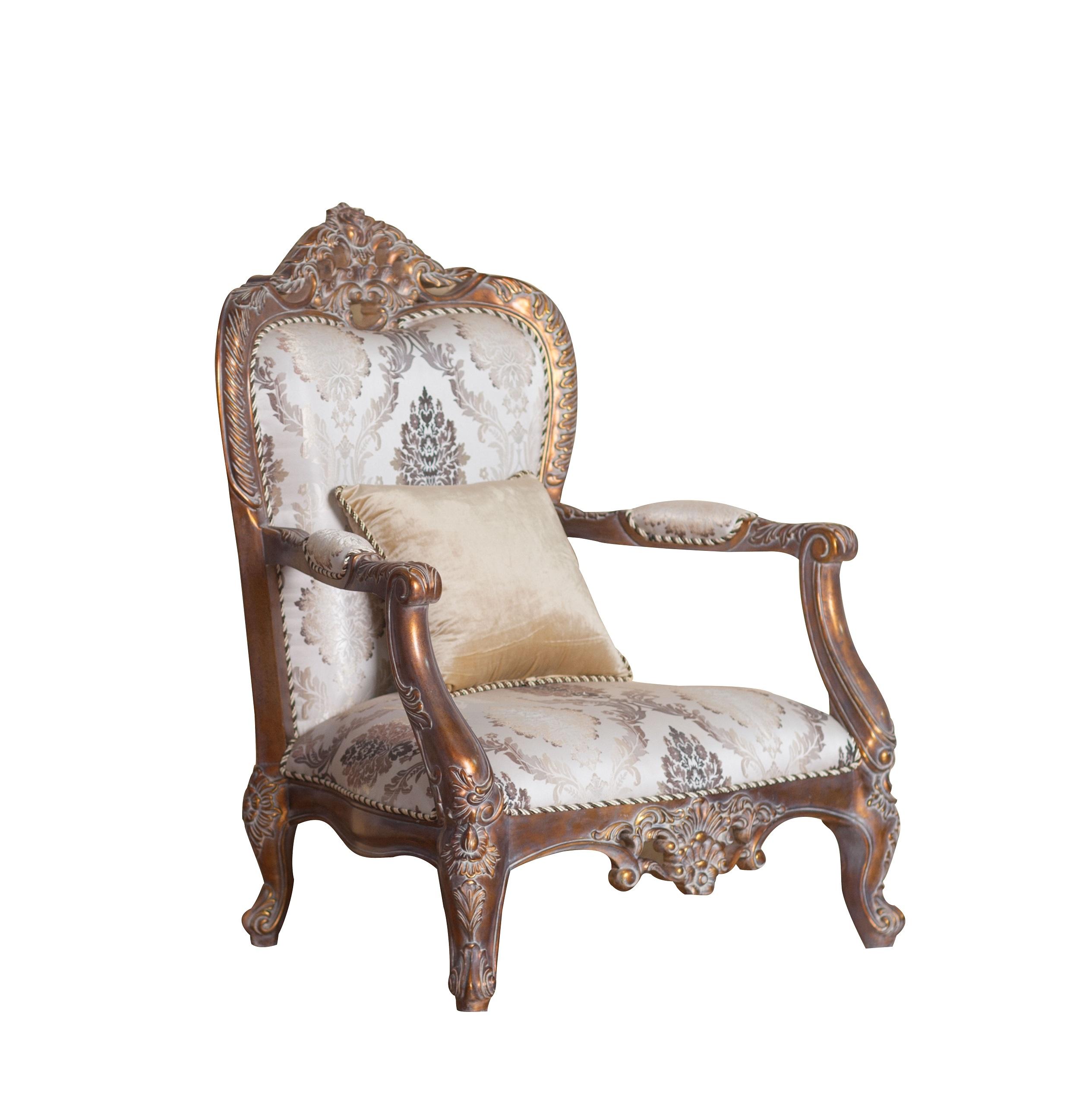 

    
Luxury Antique Dark Cooper Wood Trim VICTORIAN Chair EUROPEAN FURNITURE Classic
