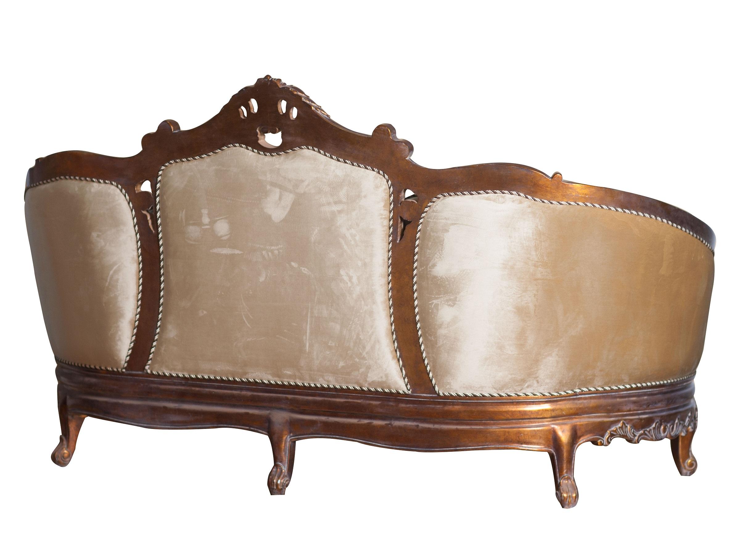 

    
Luxury Antique Dark Cooper Wood Trim VICTORIAN Sofa EUROPEAN FURNITURE Classic
