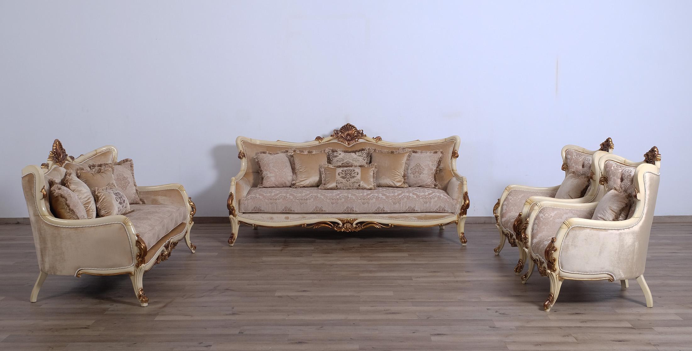 

    
 Shop  Luxury Antique Gold & Beige VERONICA Chair Set 2 Pcs EUROPEAN FURNITURE Traditional
