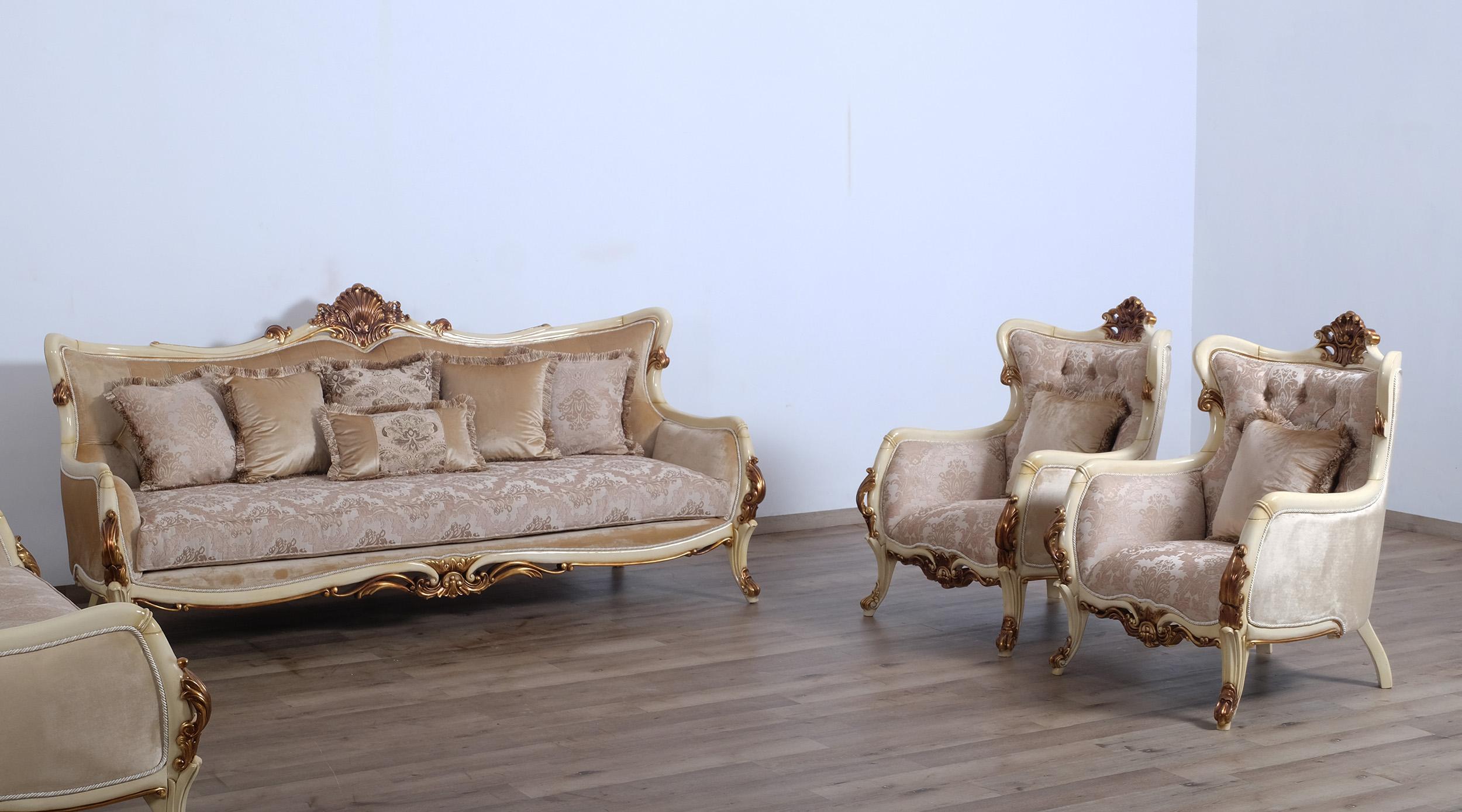 

    
47075-S Luxury Antique Gold & Beige VERONICA Sofa EUROPEAN FURNITURE Traditional Classic
