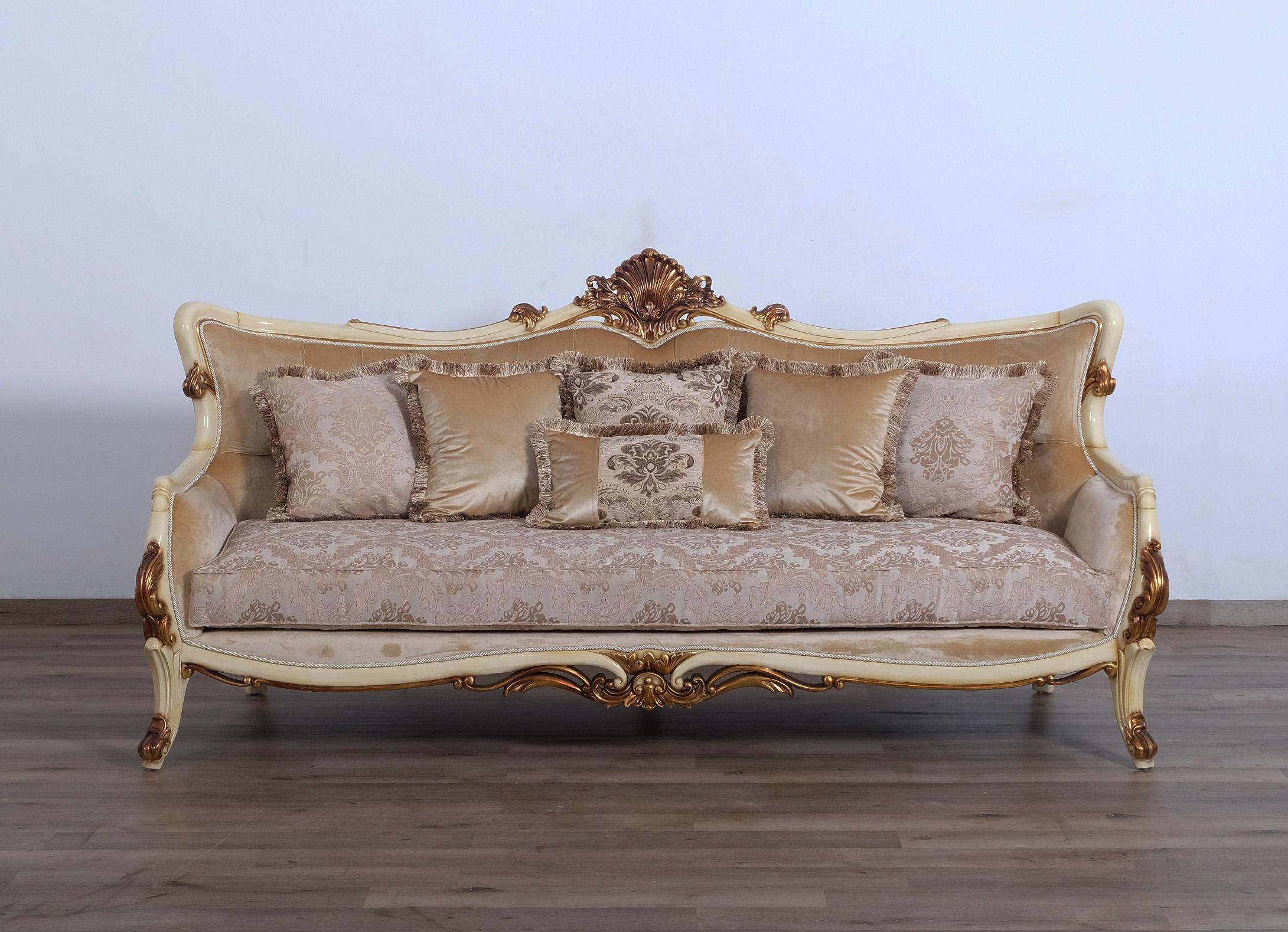 

    
47075-Set-3 Luxury Antique Gold & Beige VERONICA Sofa Set 3 Pcs EUROPEAN FURNITURE Traditional
