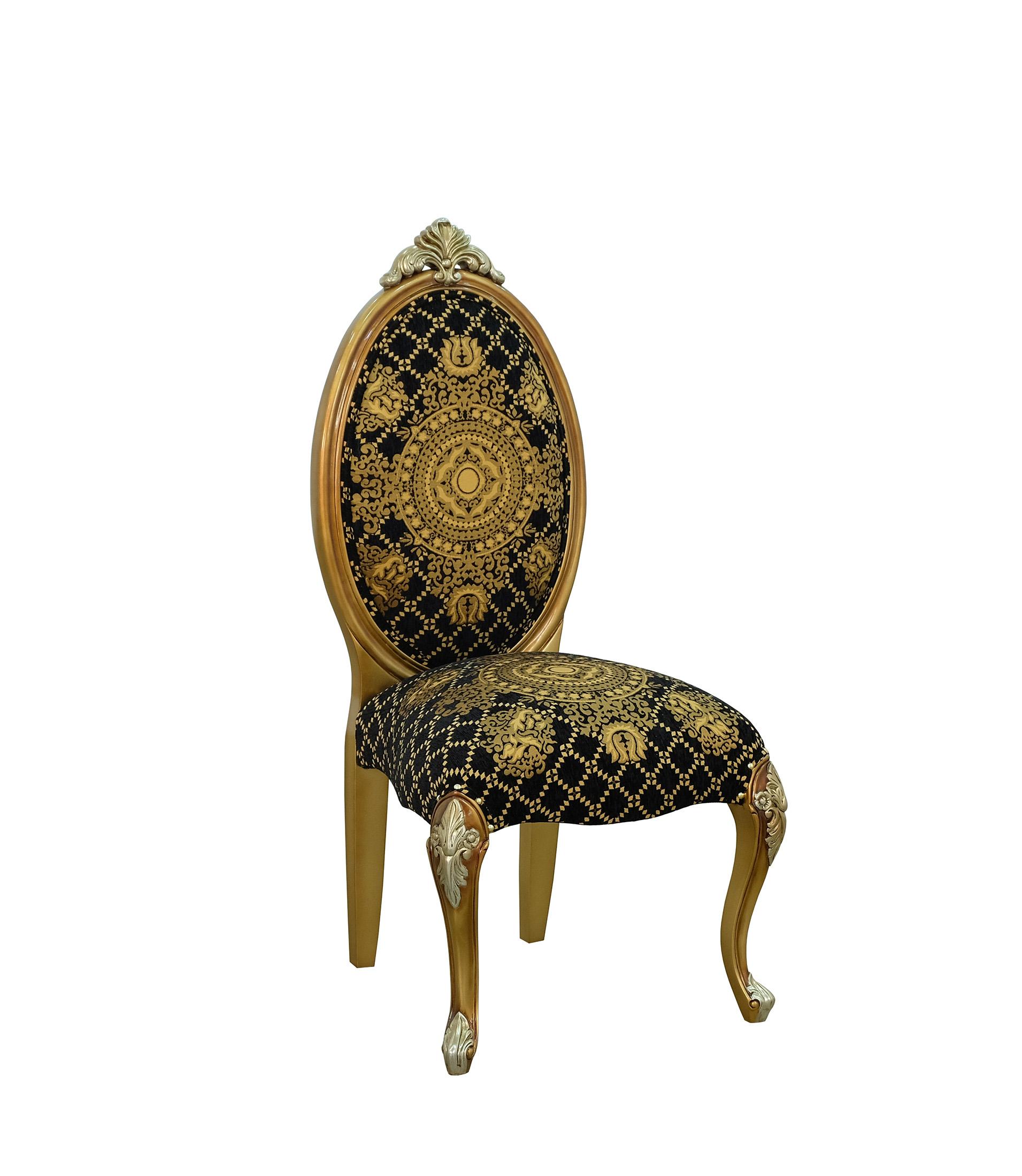 

    
Luxury Antique Gold & Black Side Chair Set 2Ps EMPERADOR EUROPEAN FURNITURE
